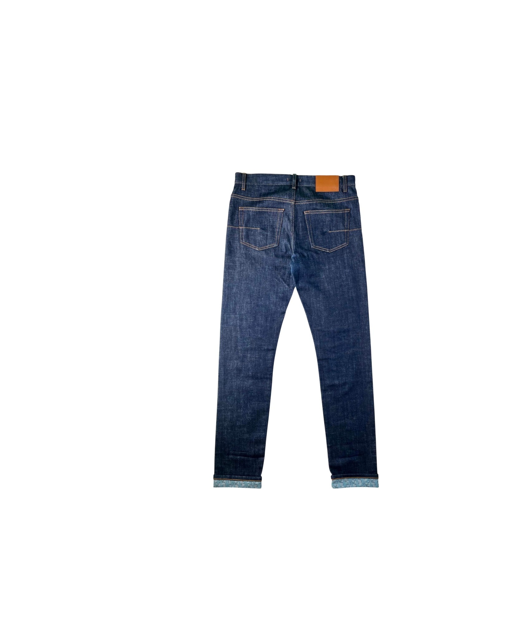 Dior "Selvedge Cuff Logo" Navy Jeans