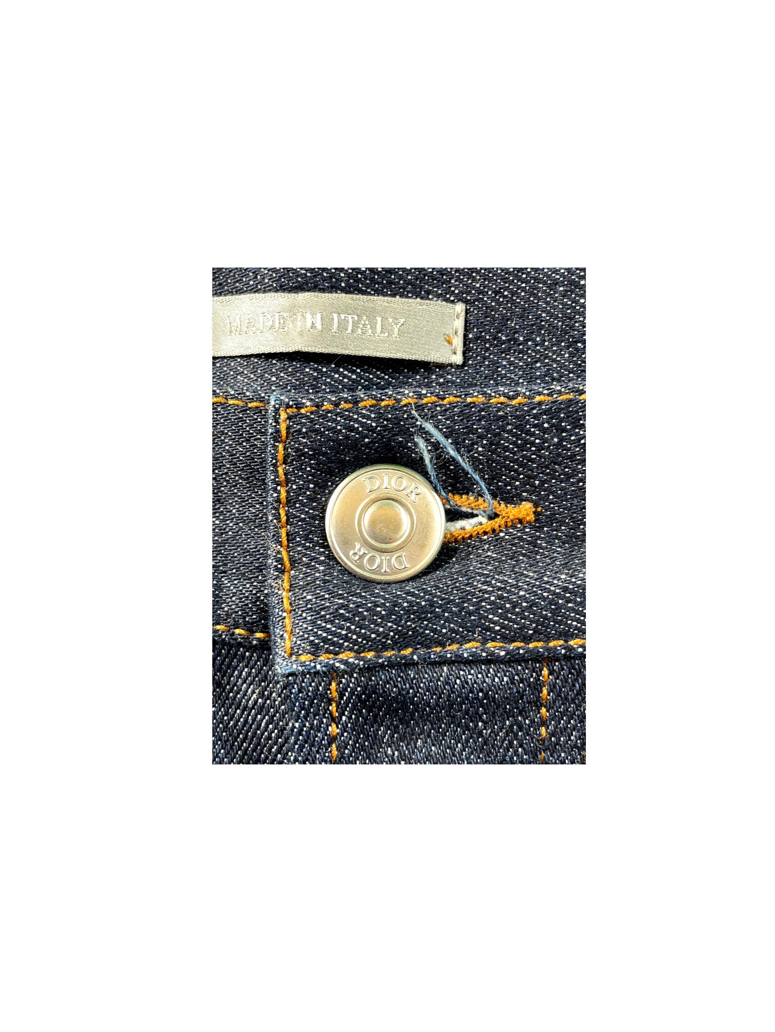 Dior "Selvedge Cuff Logo" Navy Jeans