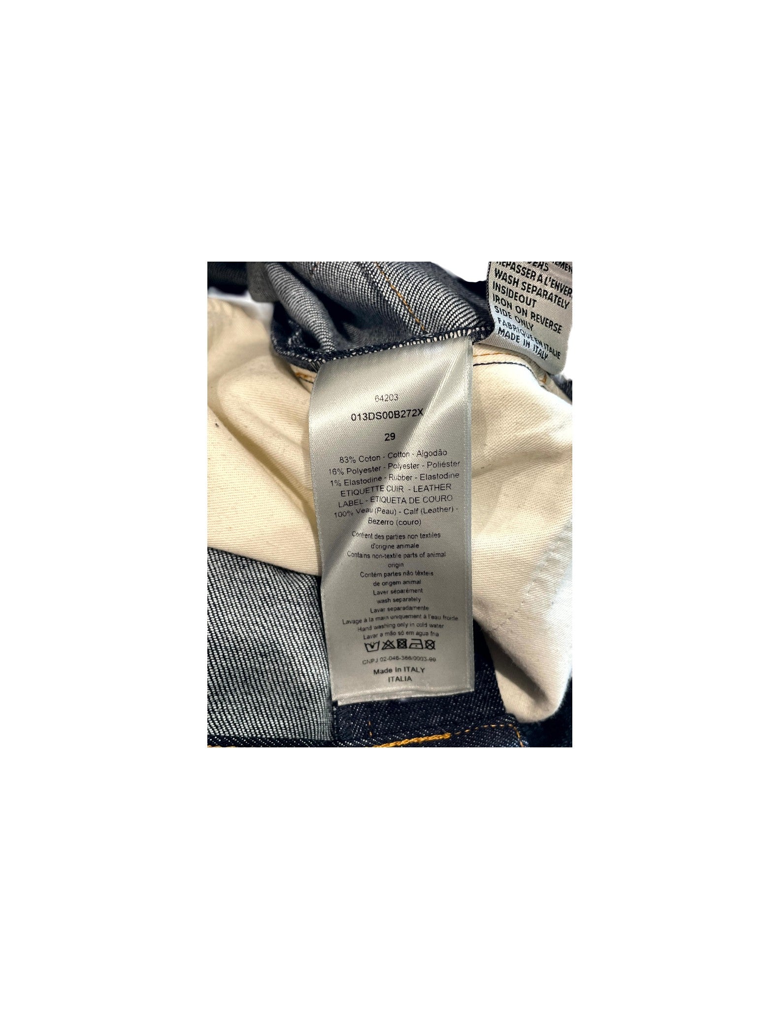 Dior "Selvedge Cuff Logo" Navy Jeans