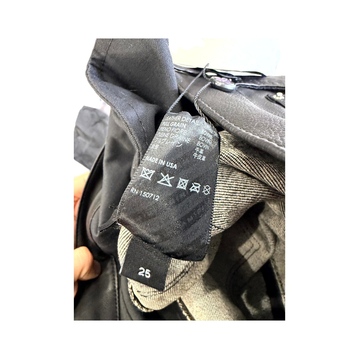 Amiri Leather Contrast Grey & Black Jeans