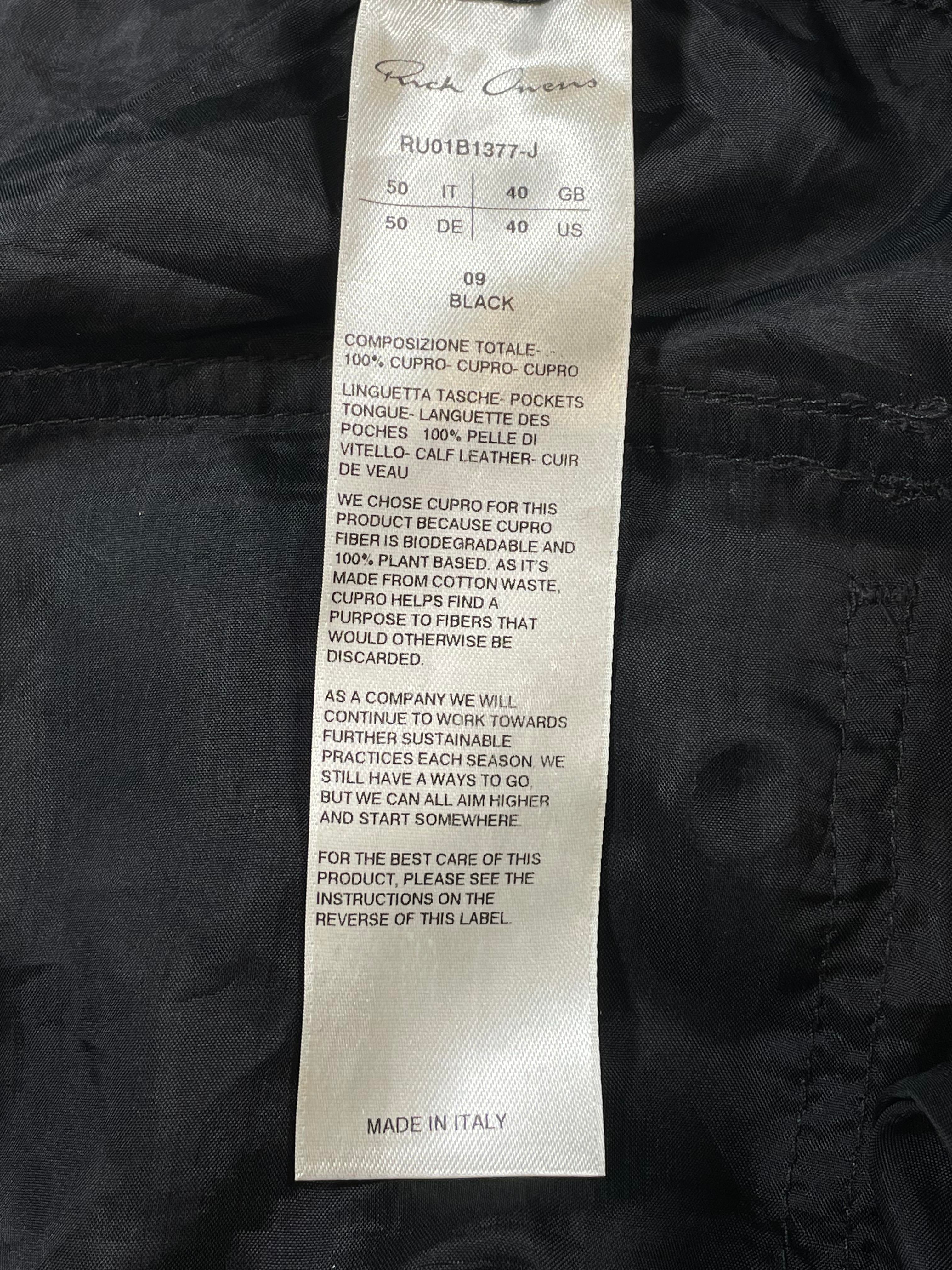 Rick Owens Bauhaus Nylon Black Cargos