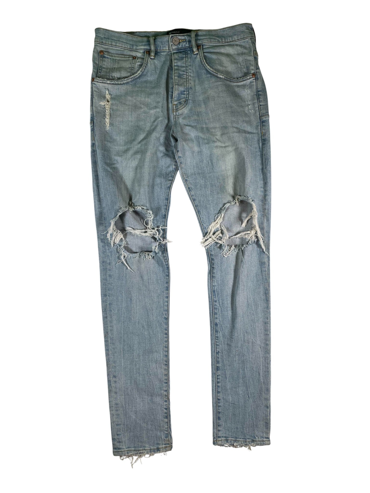 Purple Brand Knee Blowout Light Wash Jeans