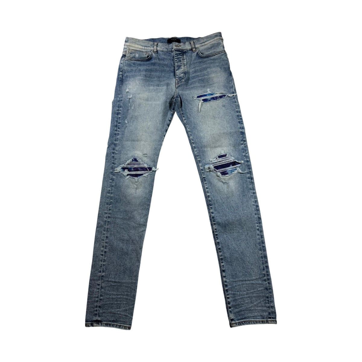 Amiri "MX1" Aqua Patch Light Wash Jeans