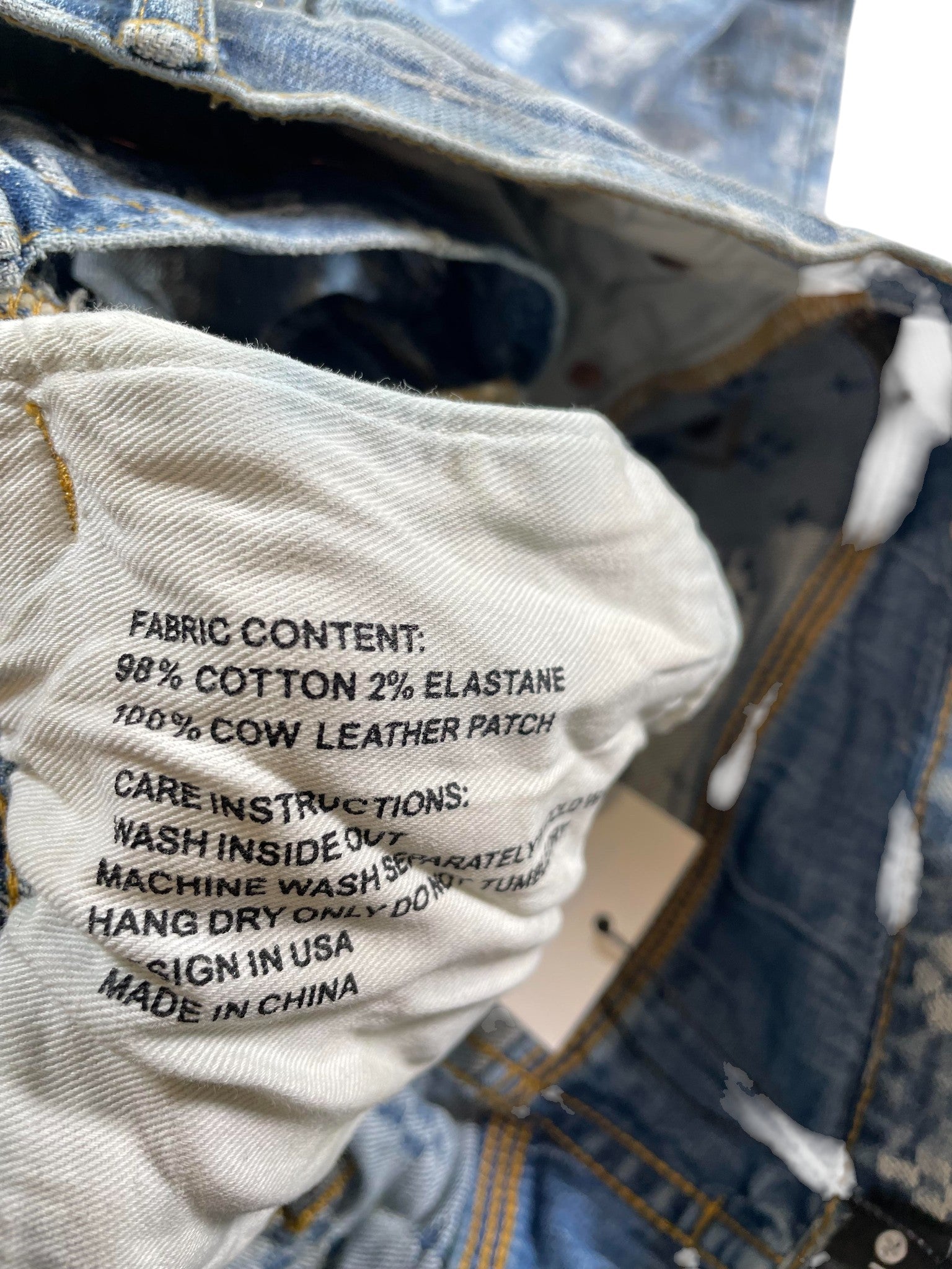 Purple Brand Splatter Monogram Dark Wash Jeans