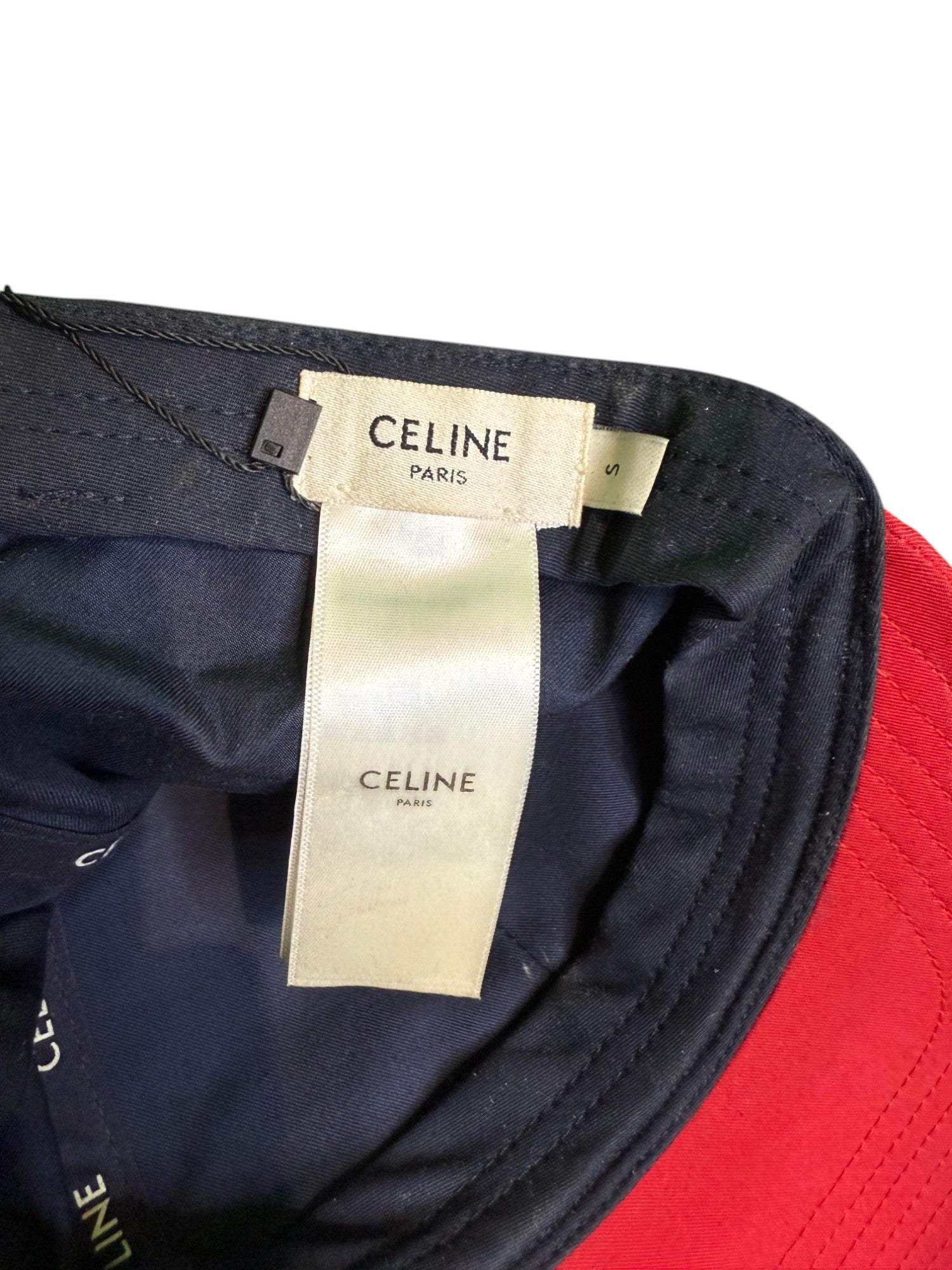 Celine College Baseball Navy & Red Cream Cap