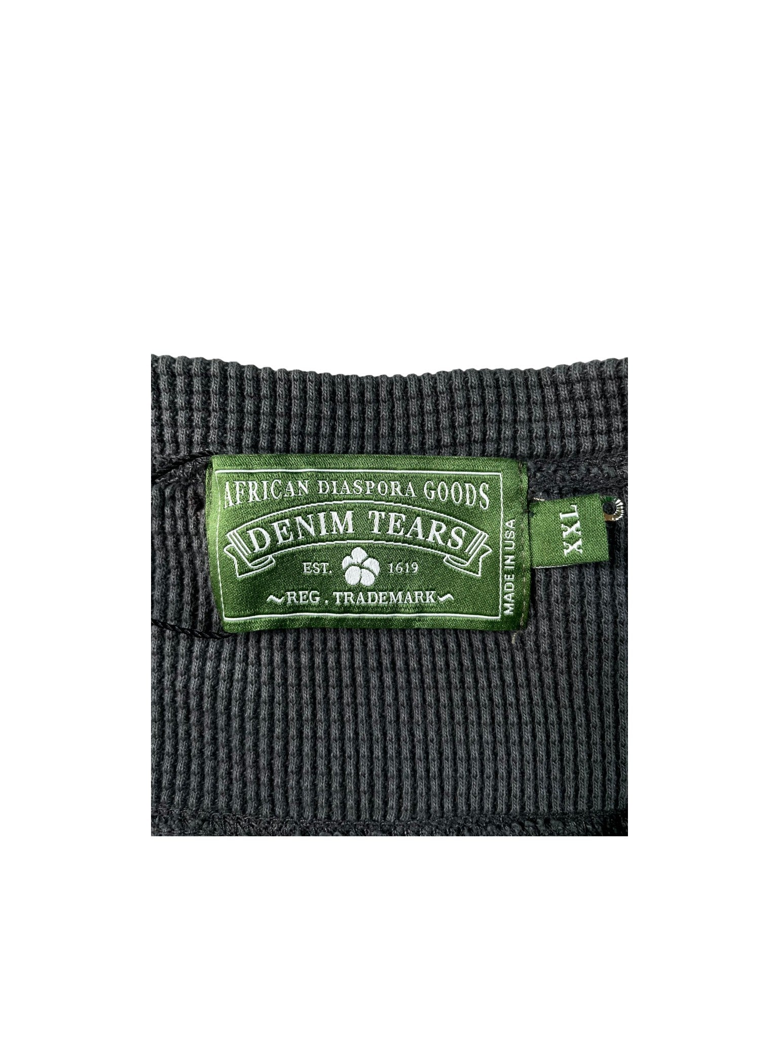 Denim Tears Rhinestone Thermal Grey Sweatshirt