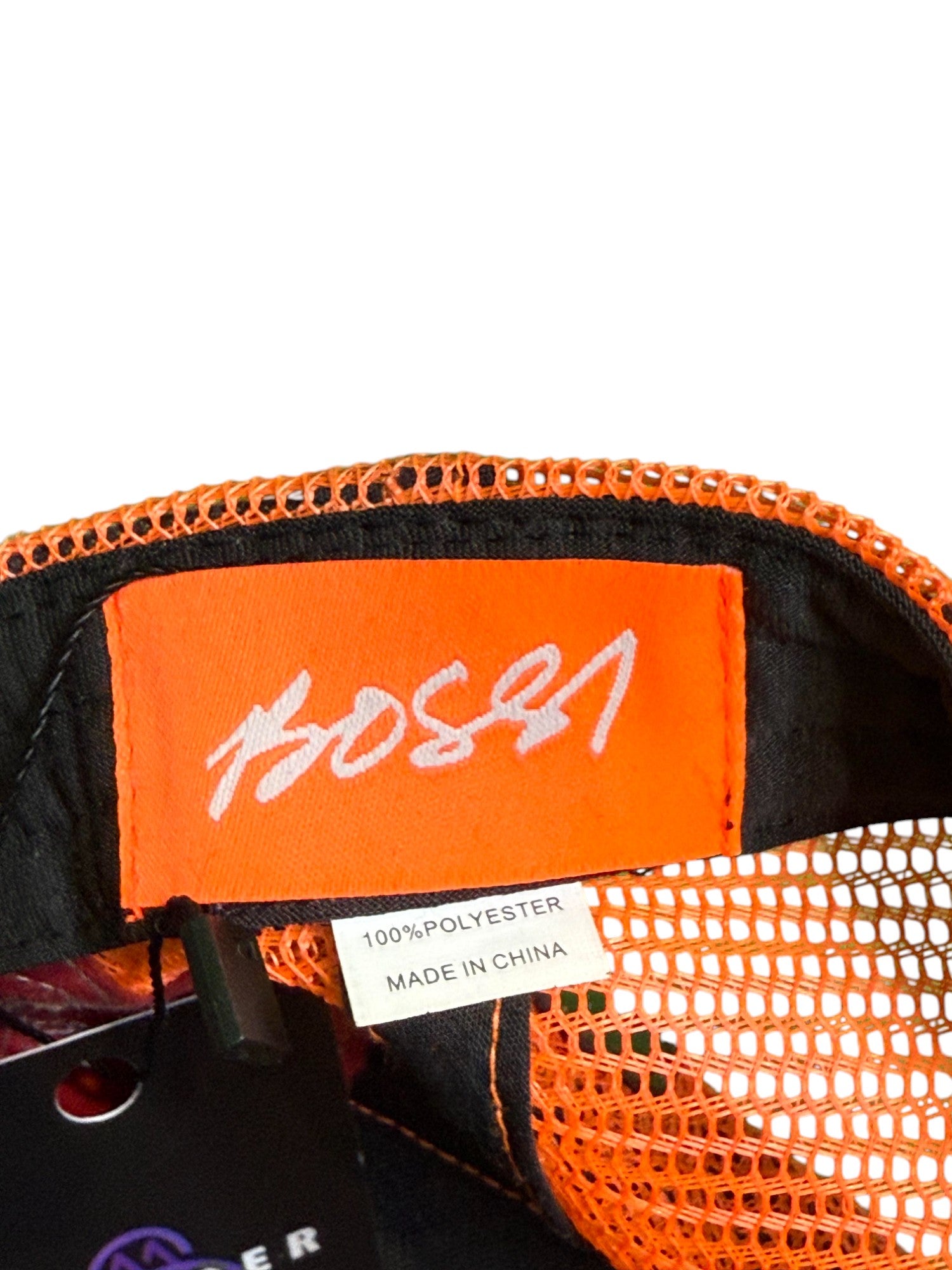 Bossi Skull Patch Trucker Orange & Pink Cap