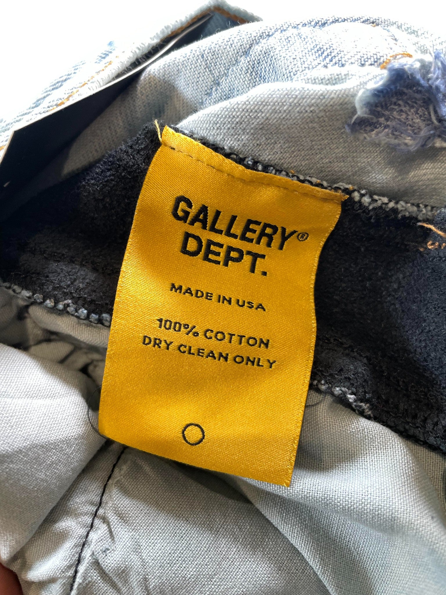 Gallery Dept. G-Patch Light Wash Black Leather Flare Jeans