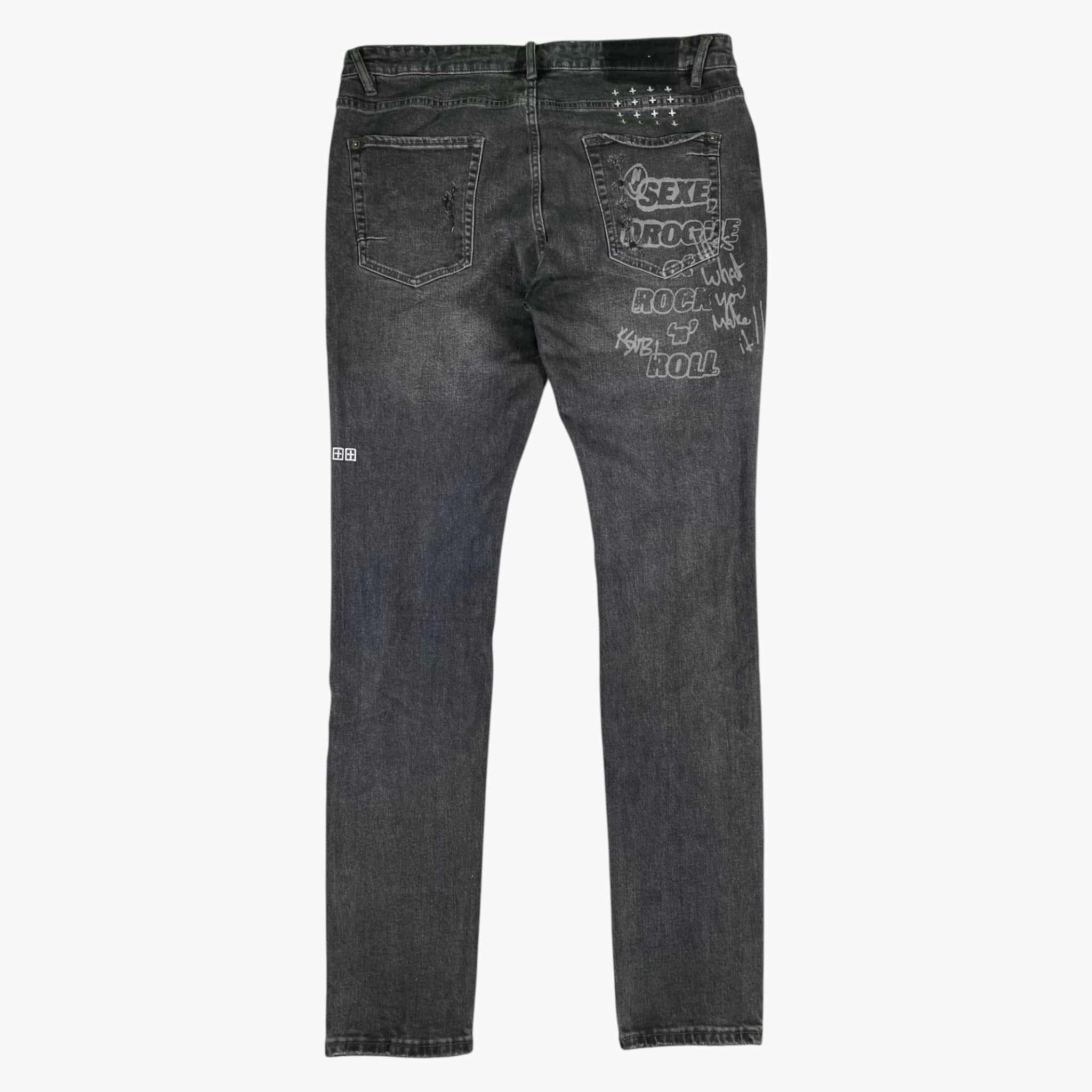 Ksubi Ripped (No Tag) Black Wash Jeans