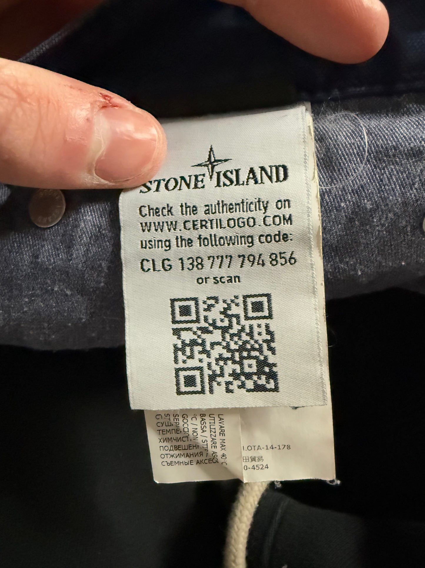 Stone Island Navy Jeans Used 34