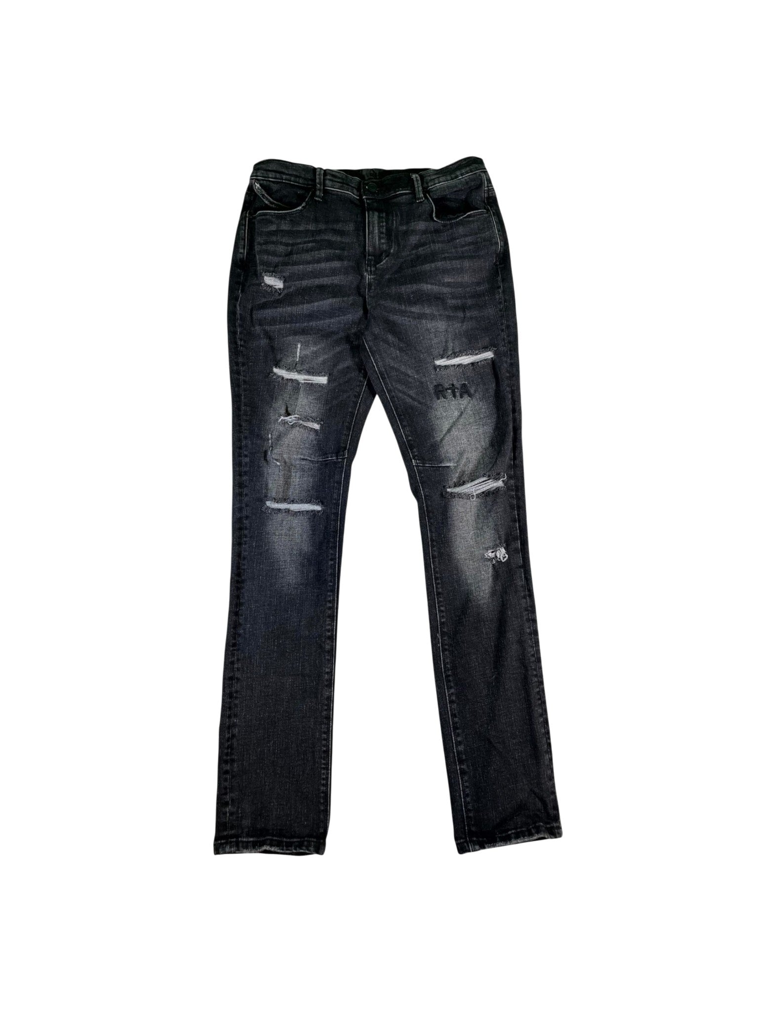 RTA Embroidered Black Wash Jeans