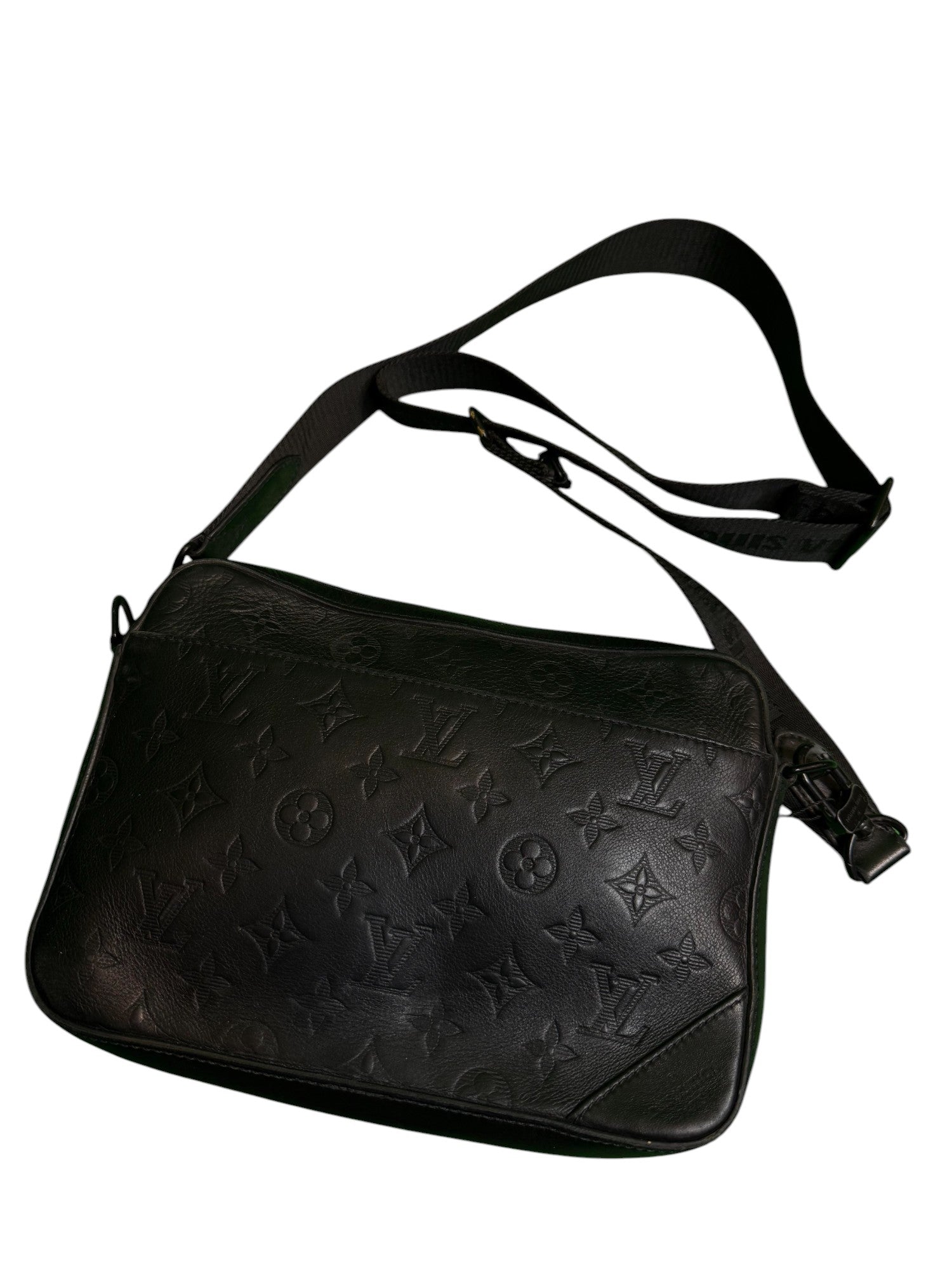 LV Side Black Leather Bag