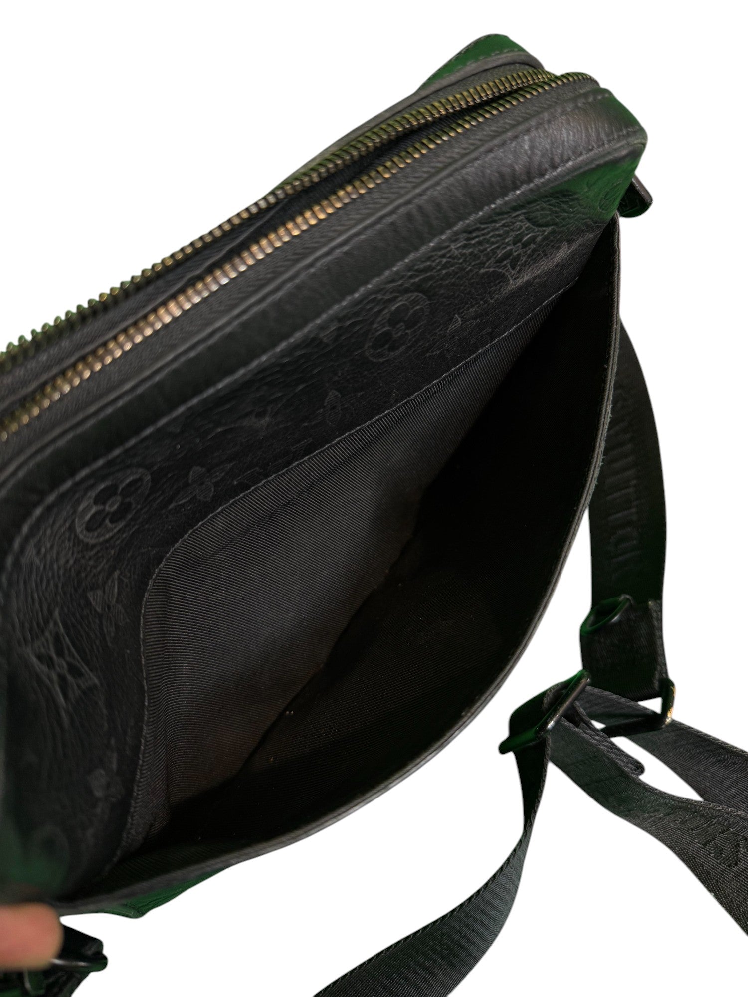 LV Side Black Leather Bag