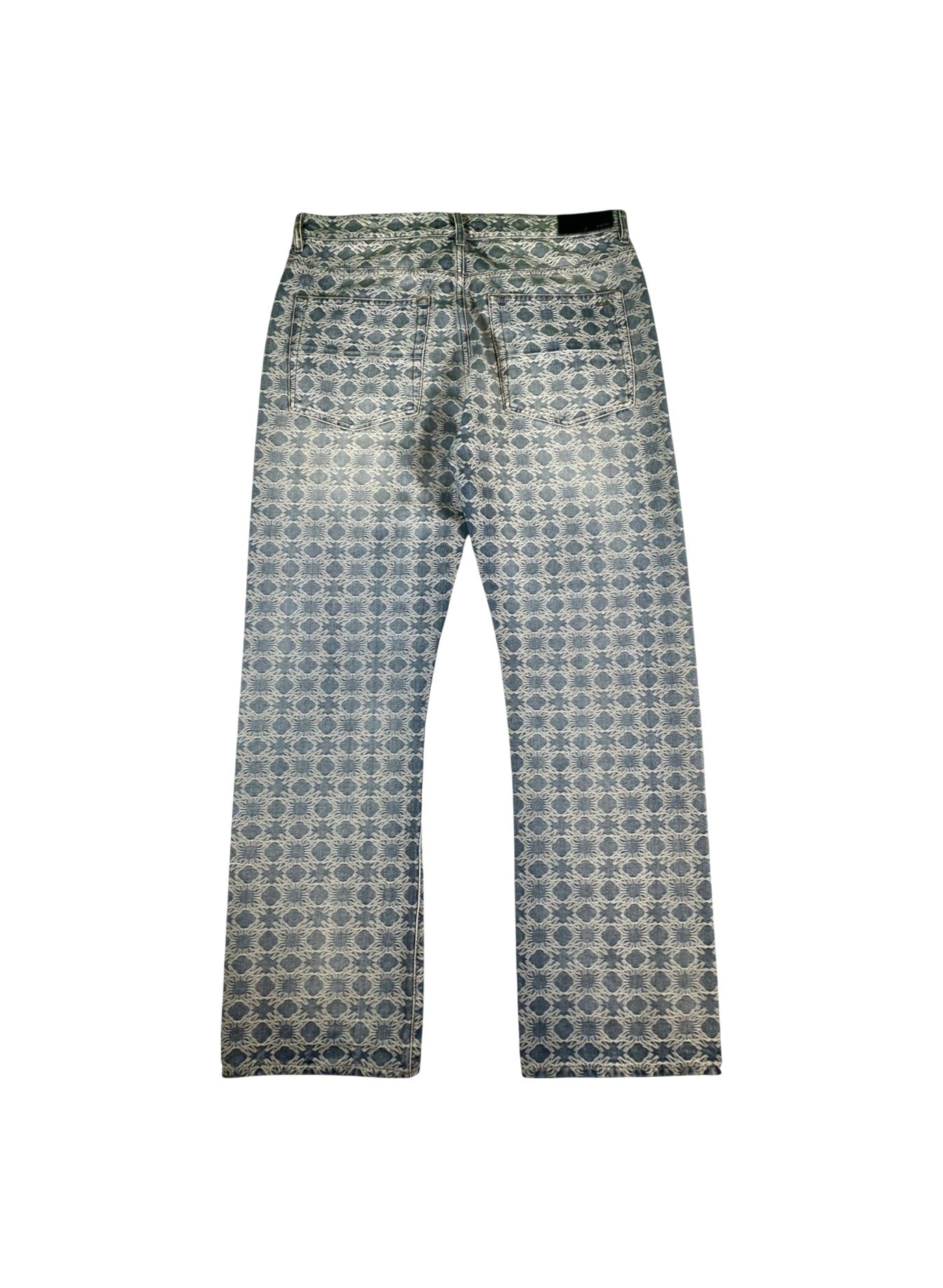 Amiri "MA Logo Wide Leg" Light Wash Jeans