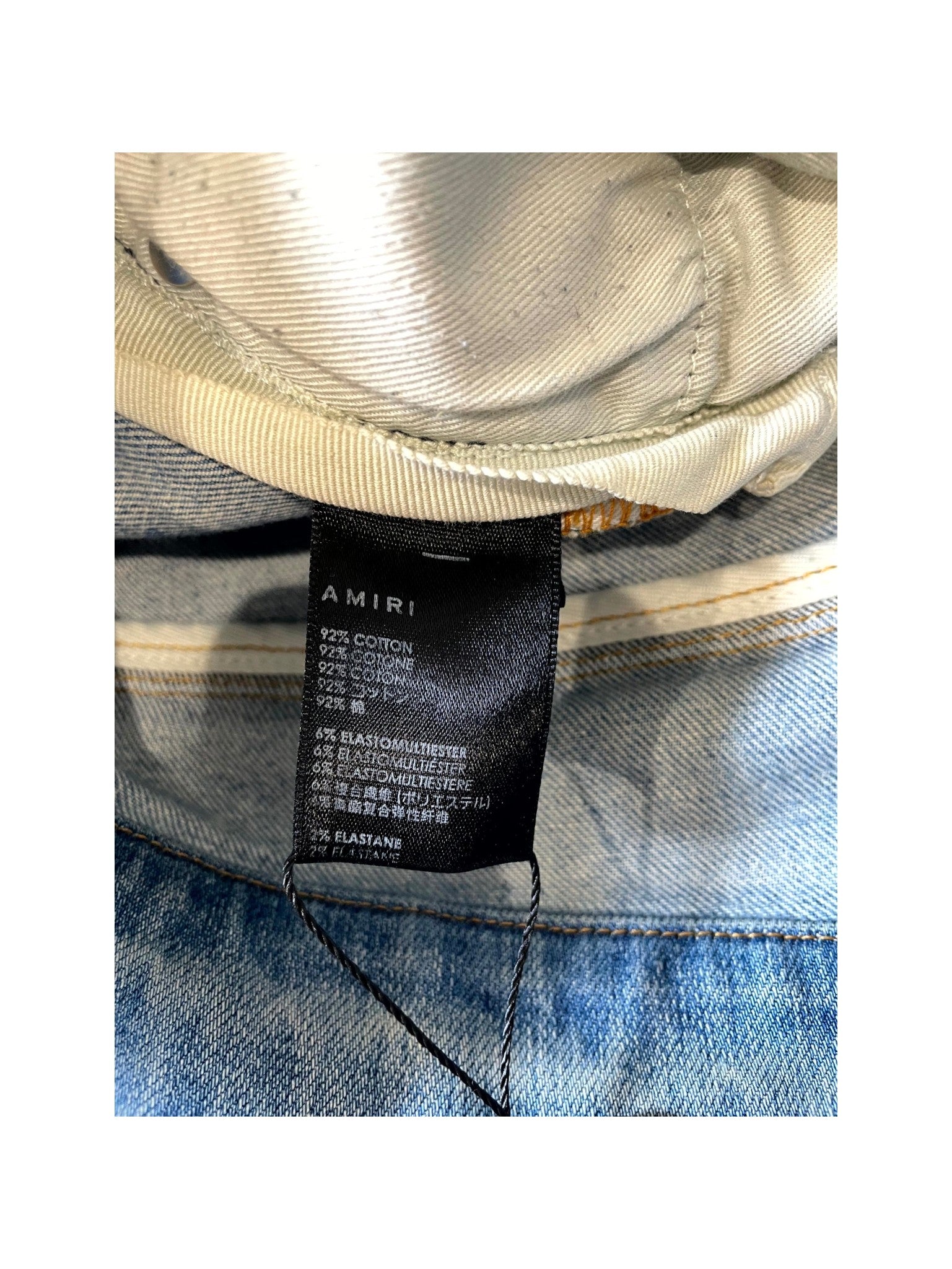 Amiri "Bandana Patch" Light Wash & Orange Jeans