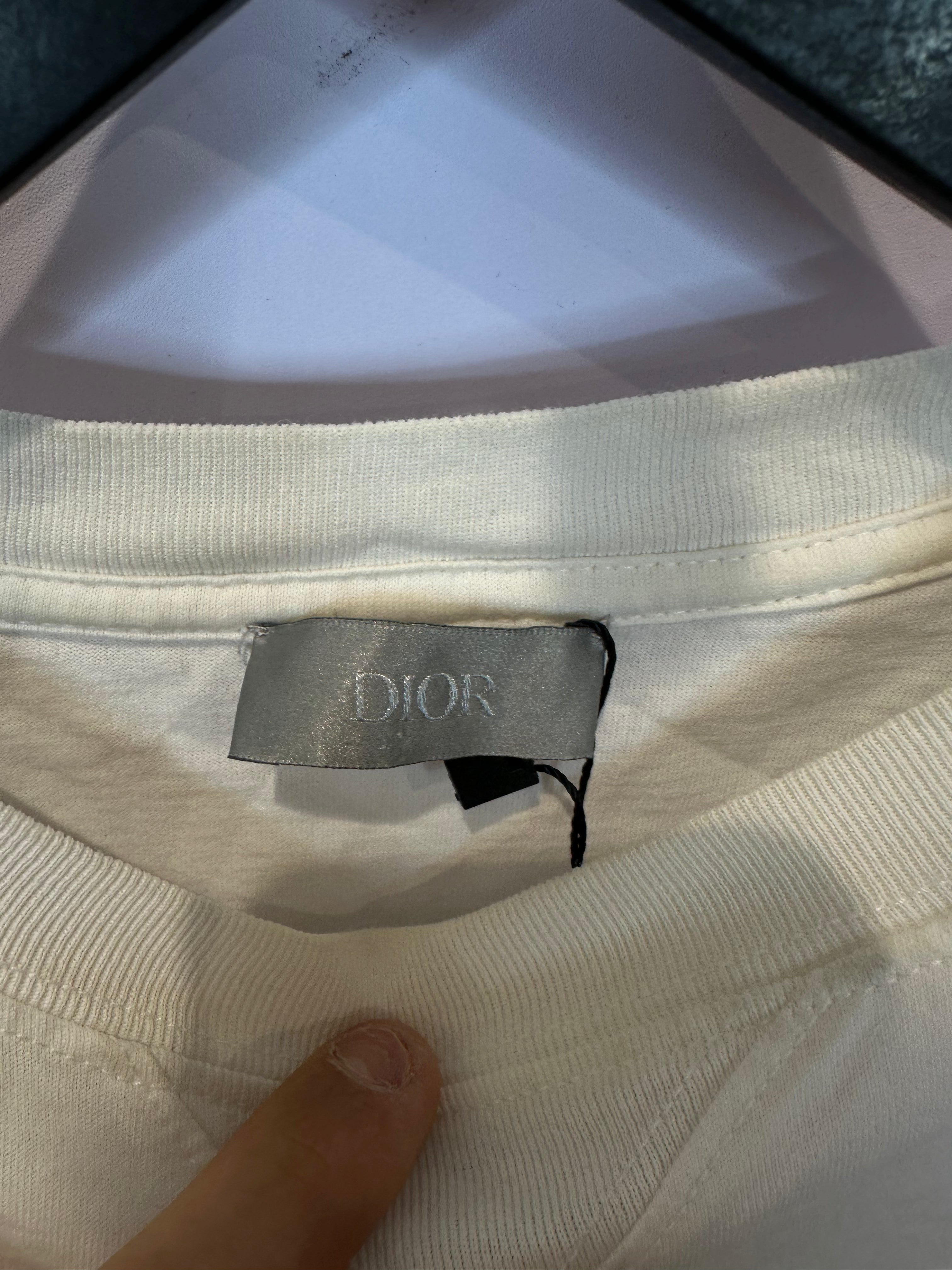 Dior White Monogram Tee Used Small