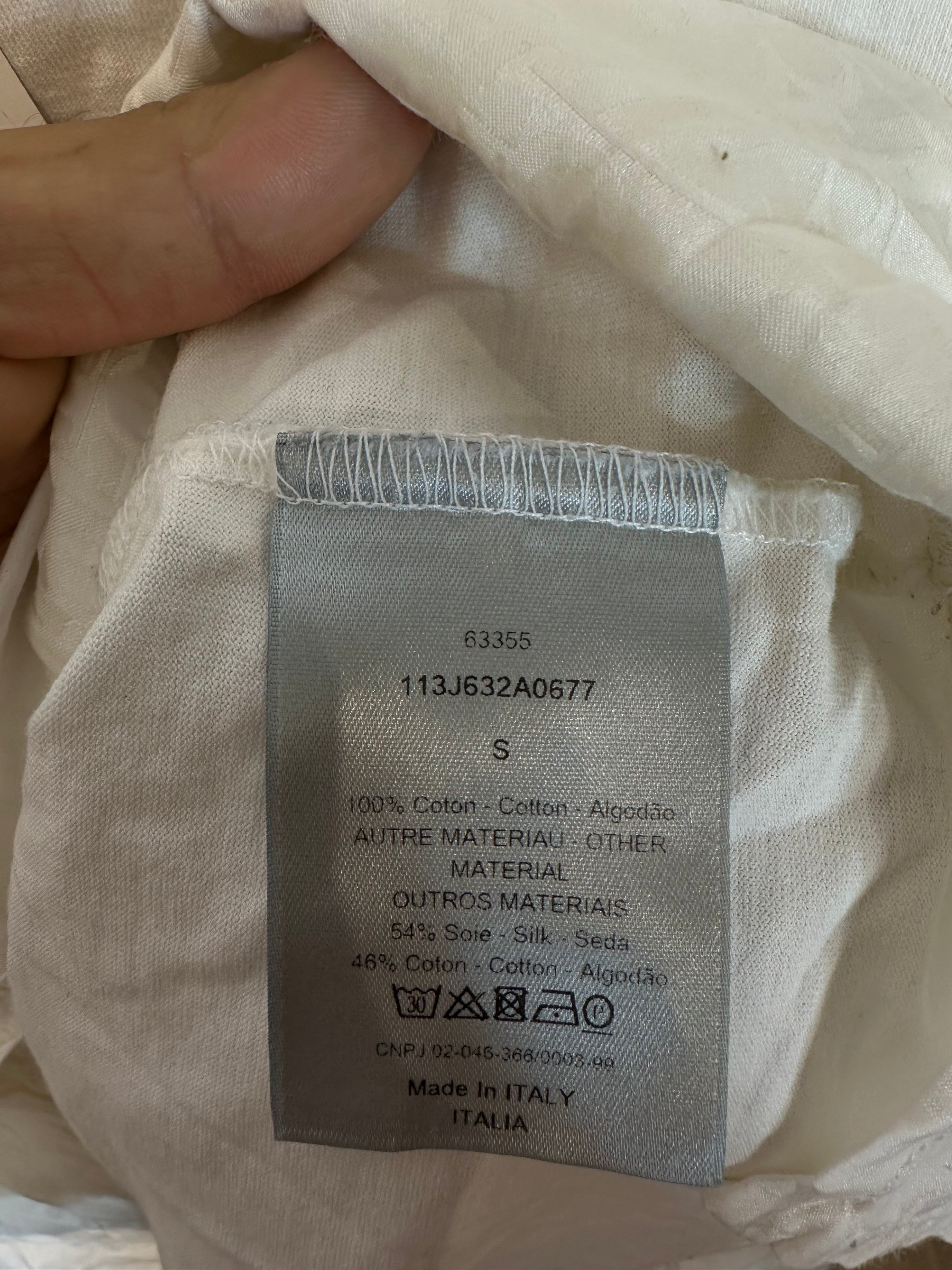 Dior White Monogram Tee Used Small