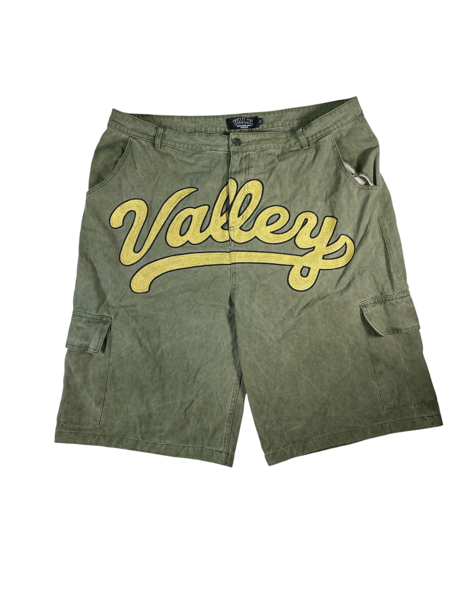 Vale Green & Yellow Crotch Shorts