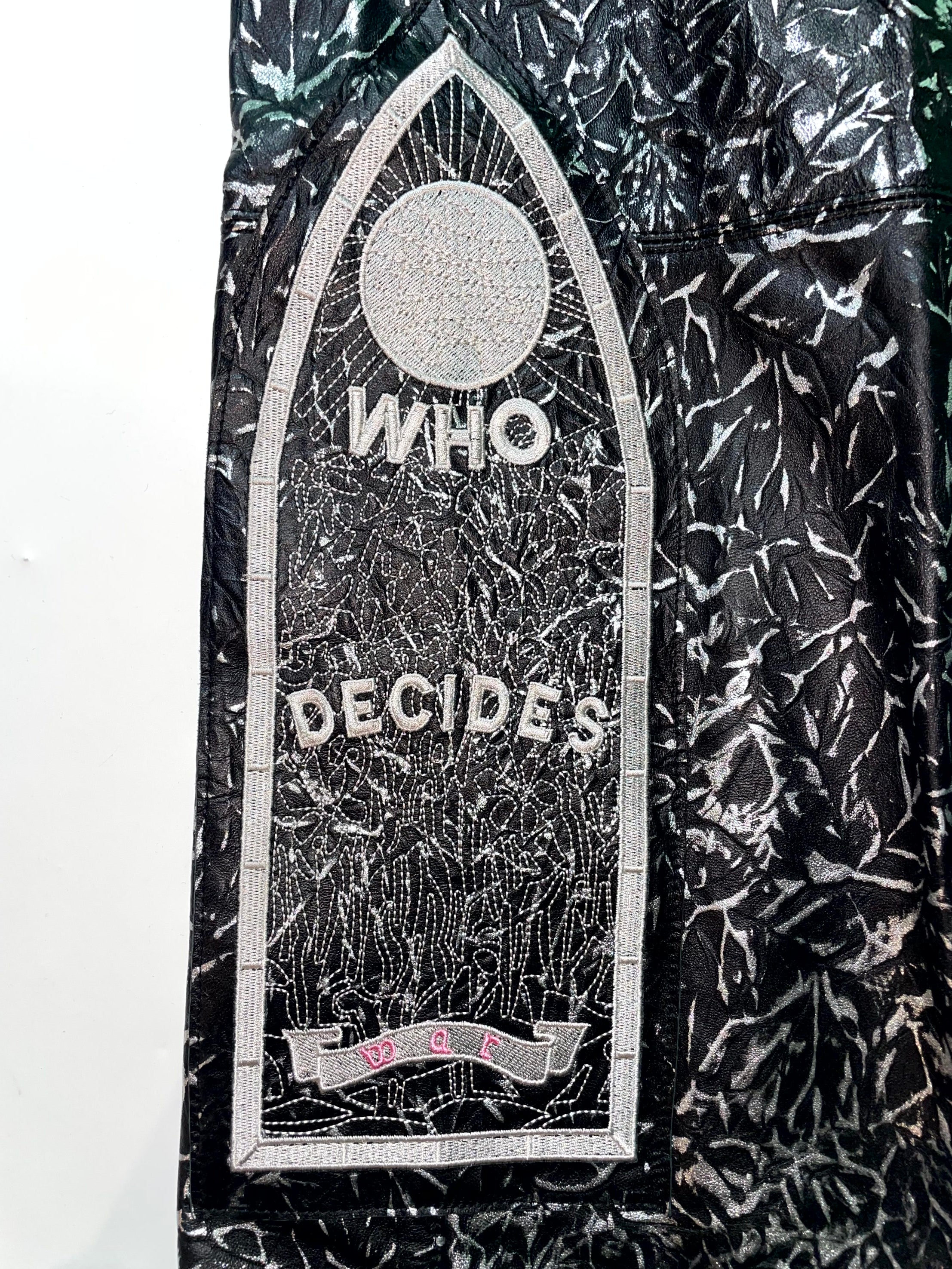 WDW Leather Black & Pure Silver Pants