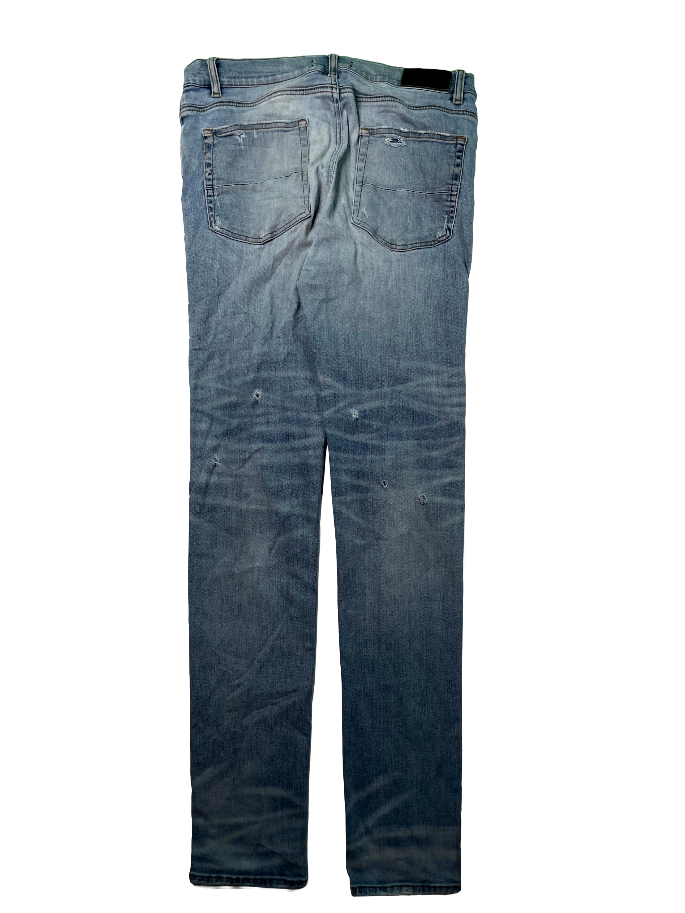 Amiri Thrasher Ripped (Repaired Crotch) Light Wash Jeans