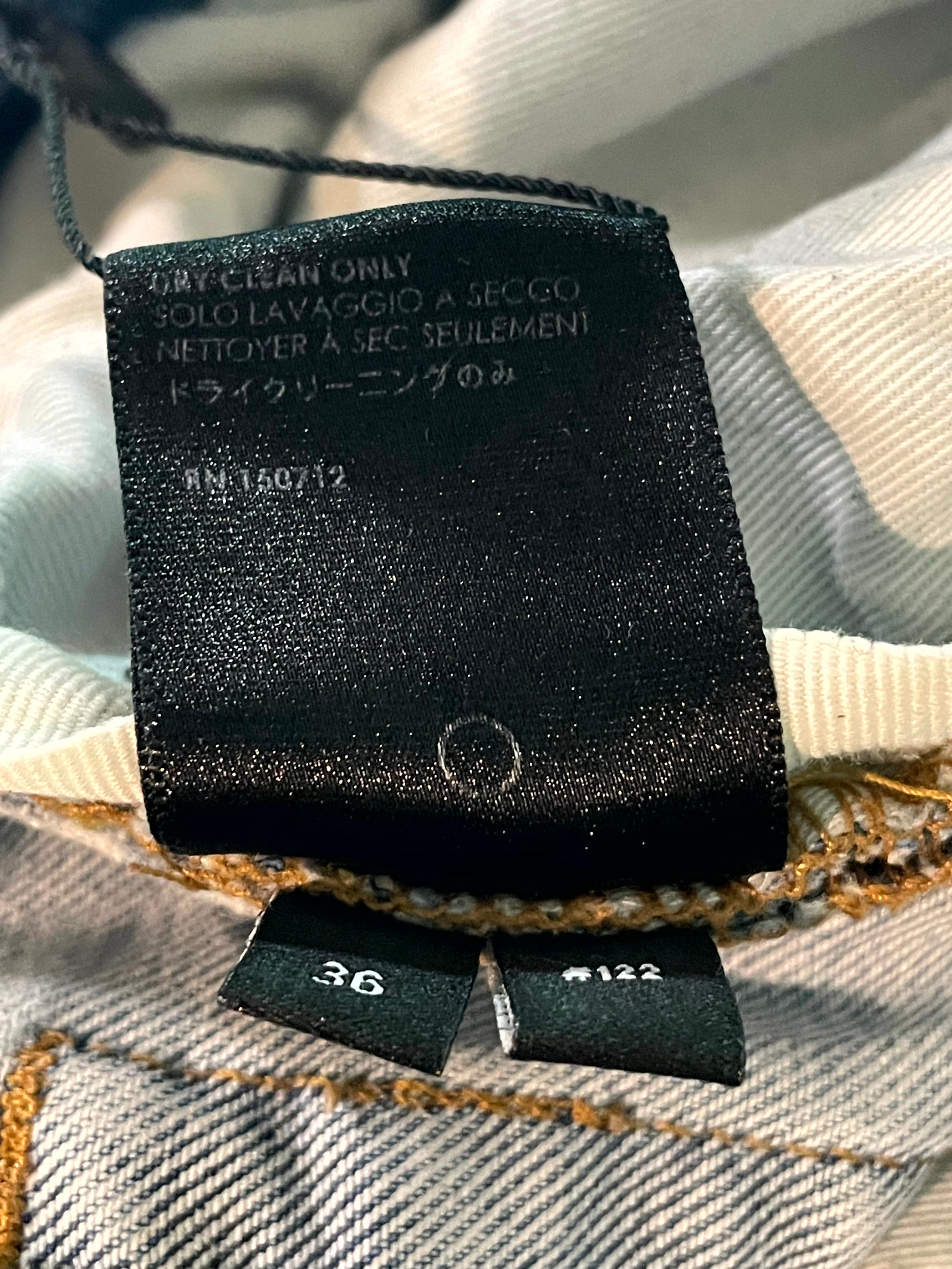 Amiri Thrasher Ripped (Repaired Crotch) Light Wash Jeans