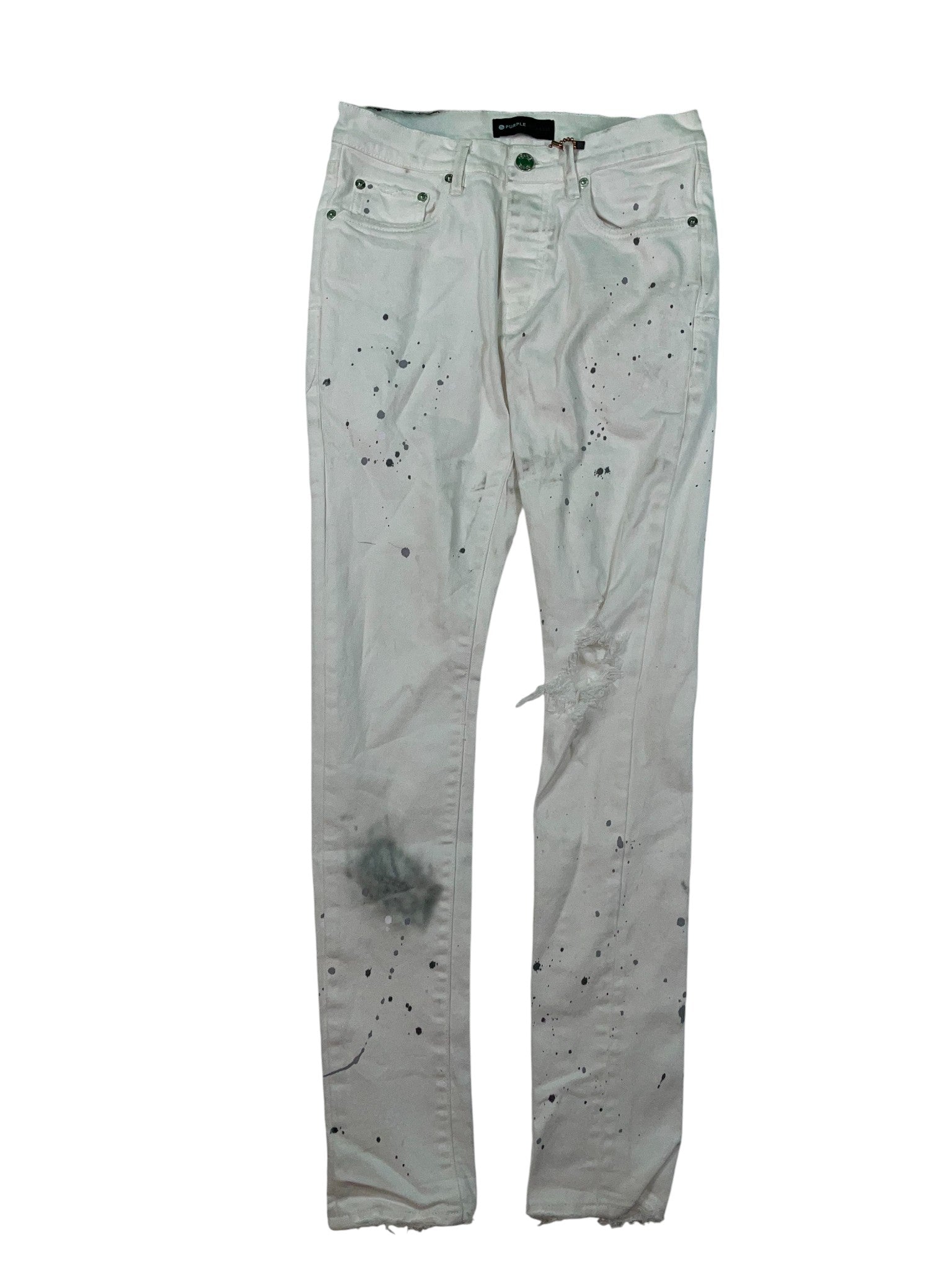 Purple Brand White Paint Jeans