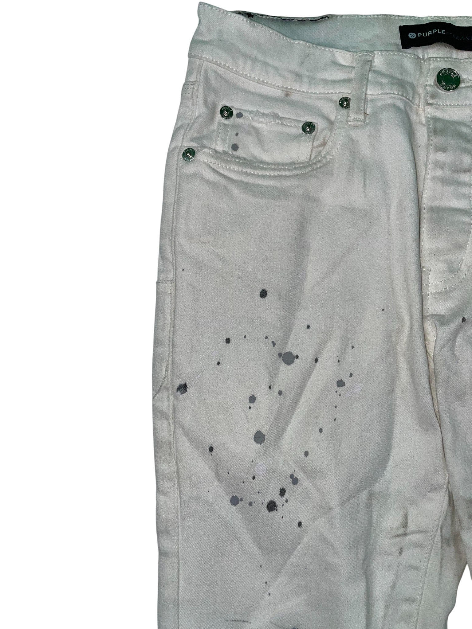 Purple Brand White Paint Jeans