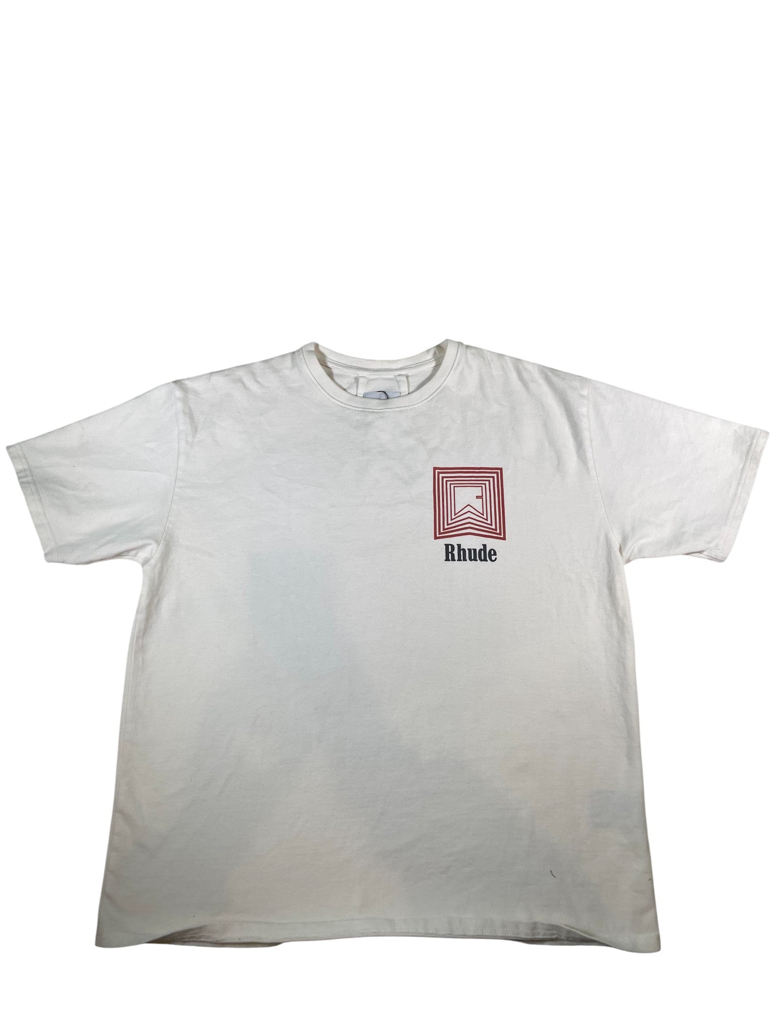 Rhude 'Classic Logo' Cream & Red Tee