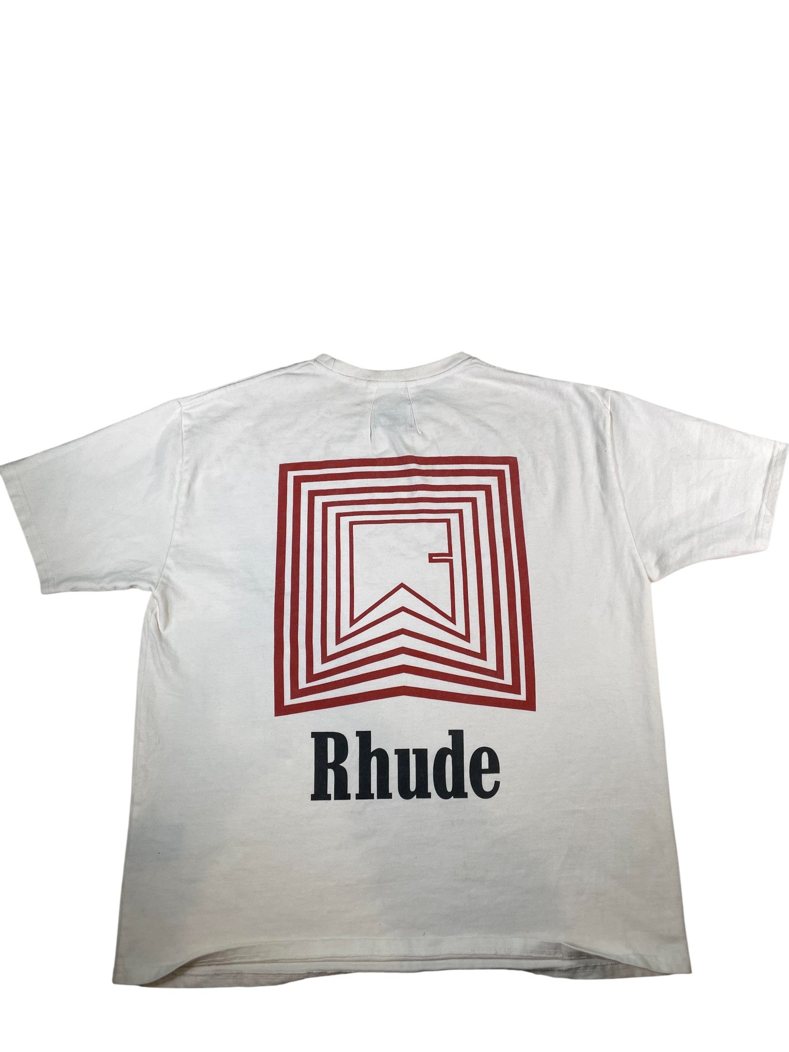 Rhude 'Classic Logo' Cream & Red Tee