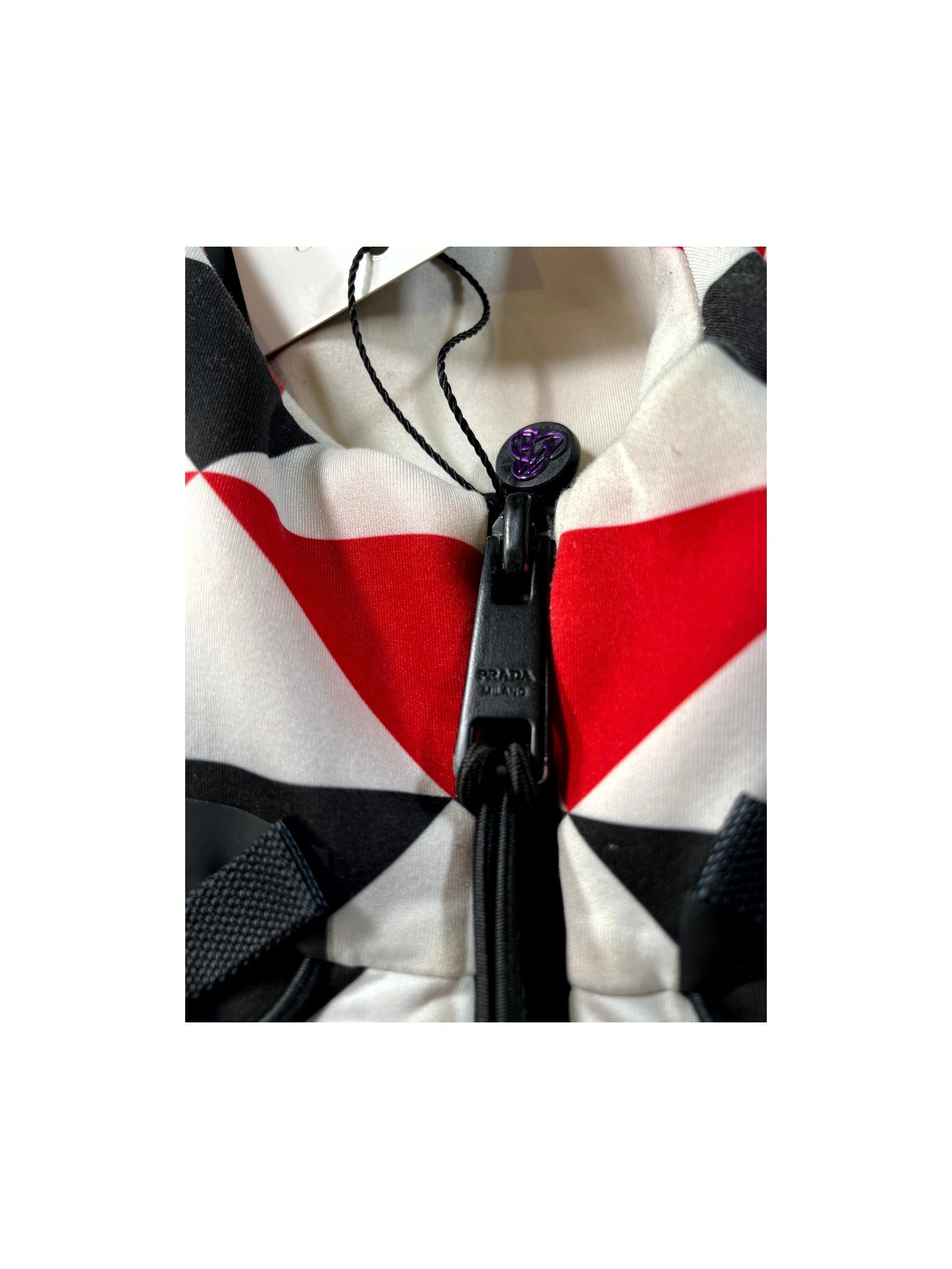 Prada Diamond Logo Red, Black & White Jacket