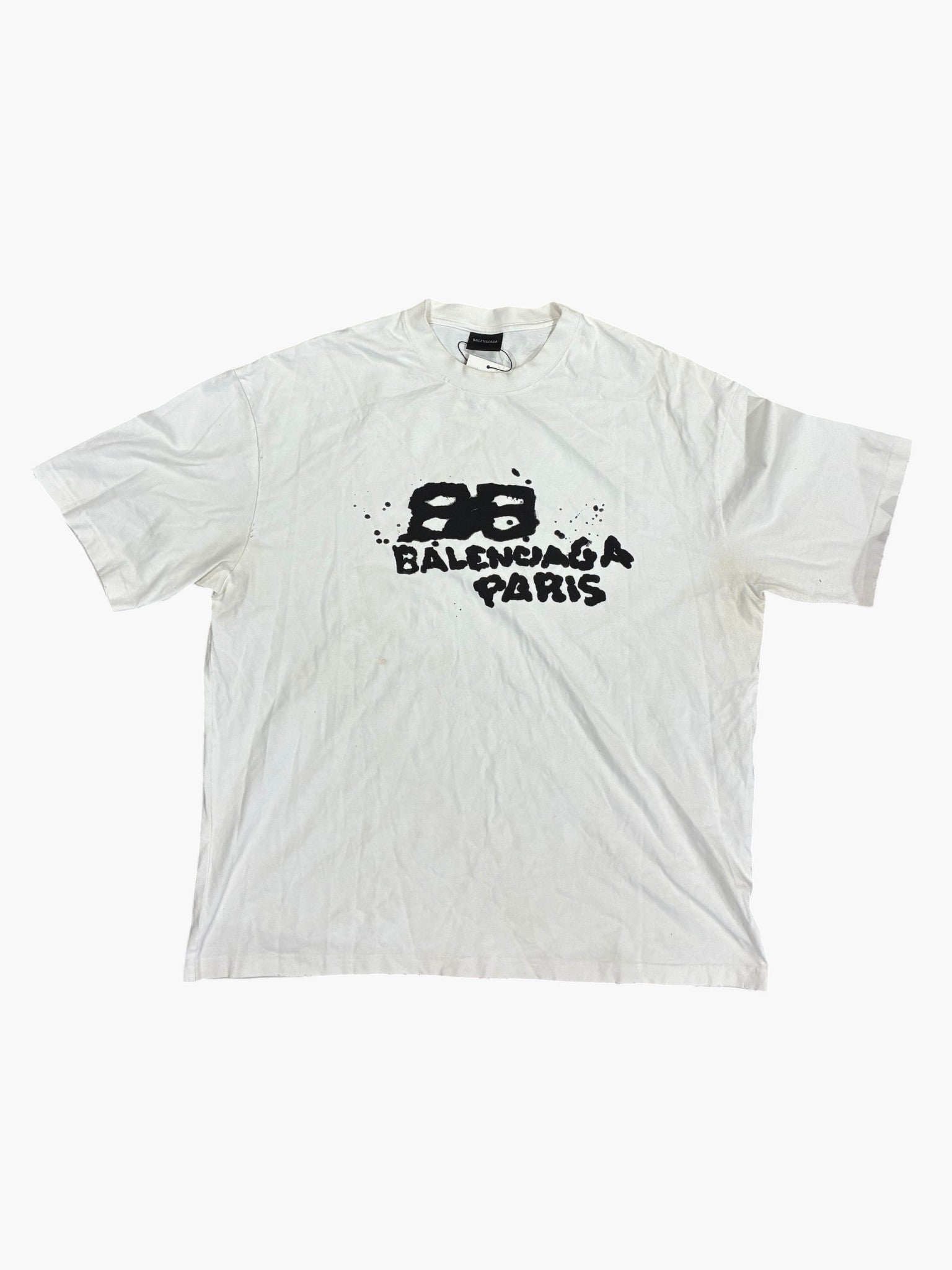 Balenciaga Spray White & Black Tee