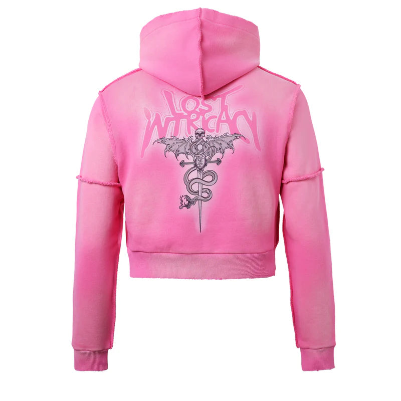 Lost Intricacy Hoodie Pink Rhinestone Women's