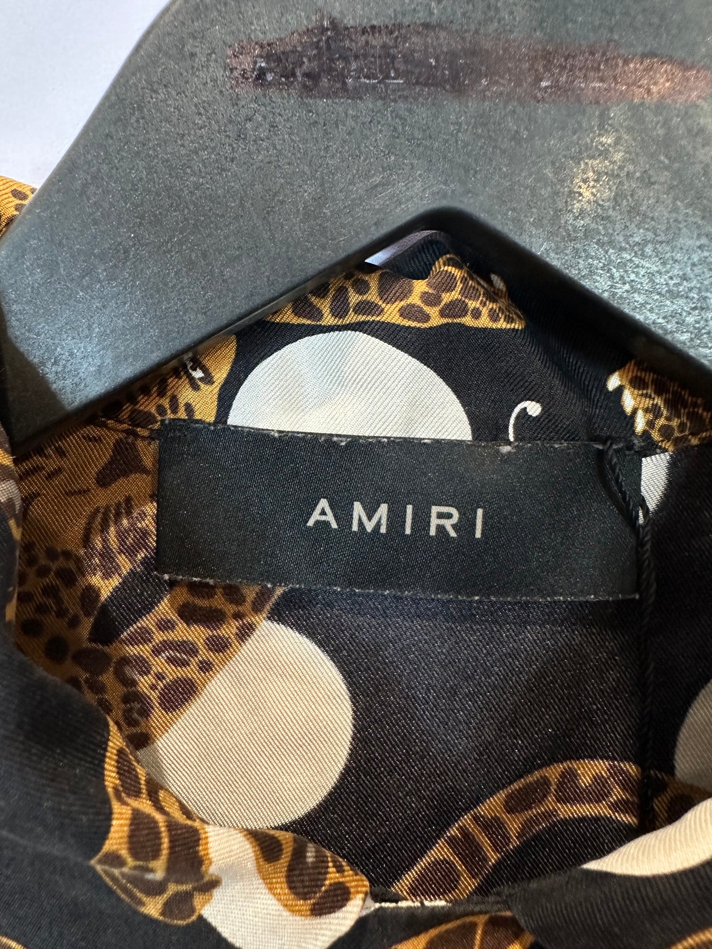 Amiri Polka Dot Cheetah Silk Set Black Used Medium