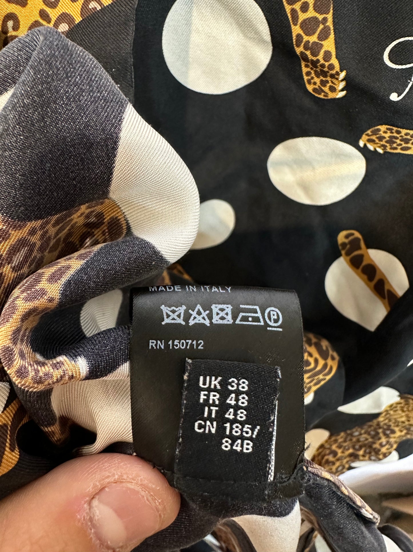 Amiri Polka Dot Cheetah Silk Set Black Used Medium