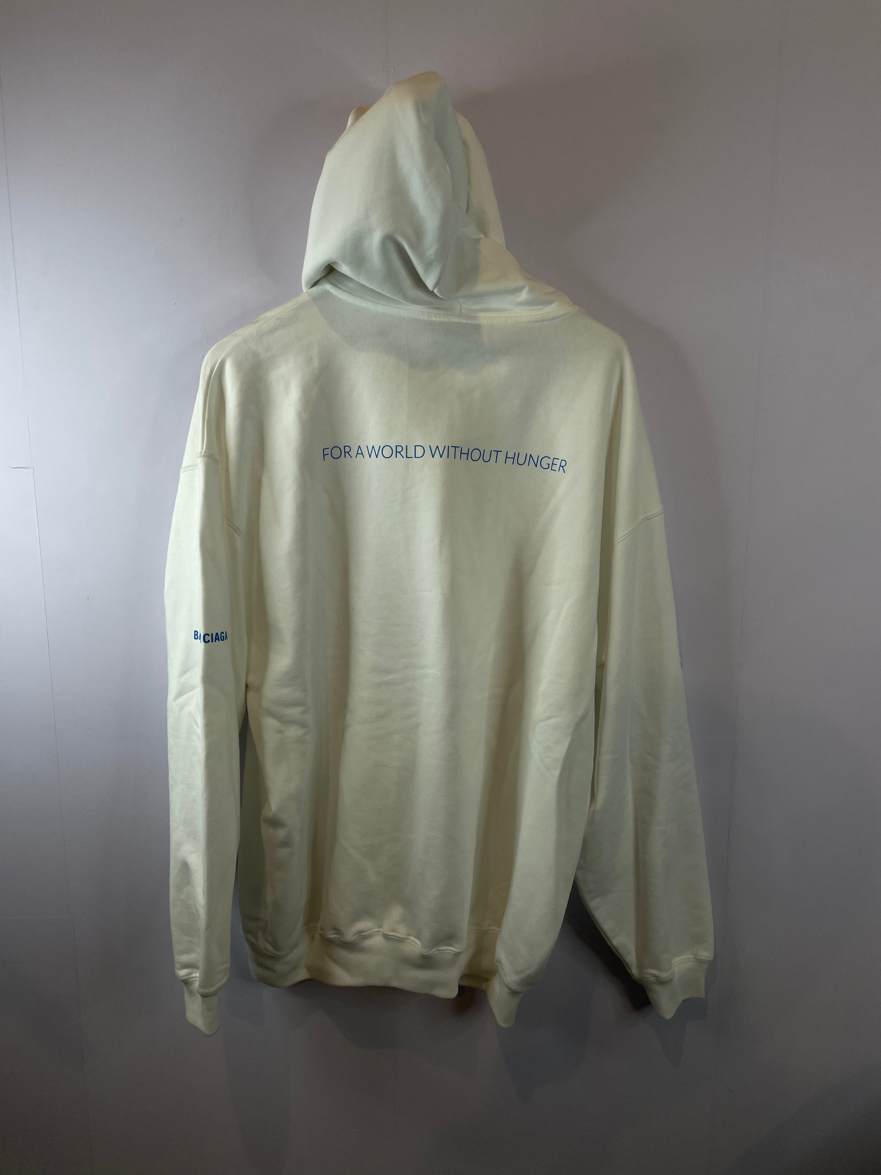 Balenciaga White & Blue Food Programme Hoodie