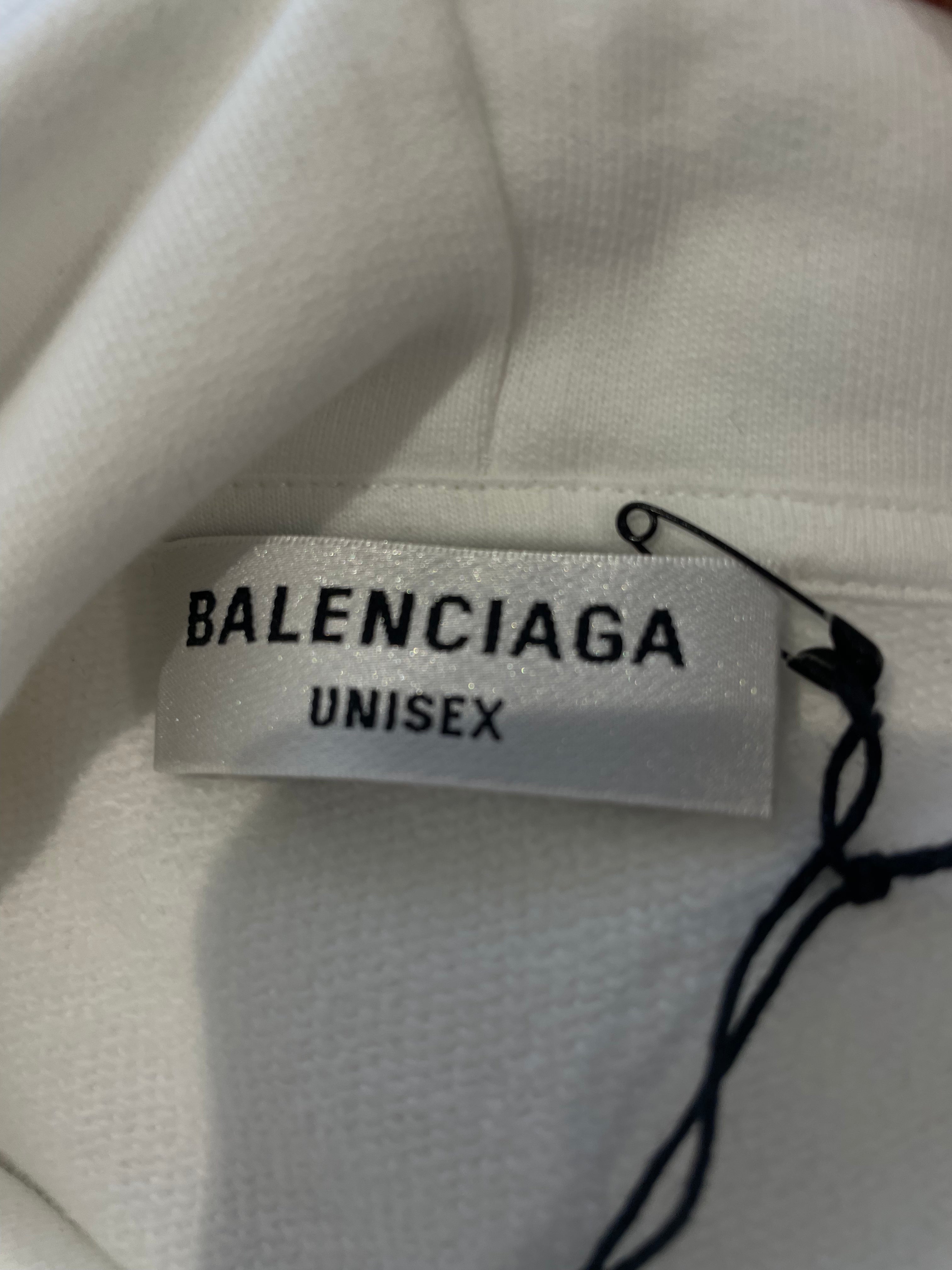 Balenciaga White & Blue Food Programme Hoodie