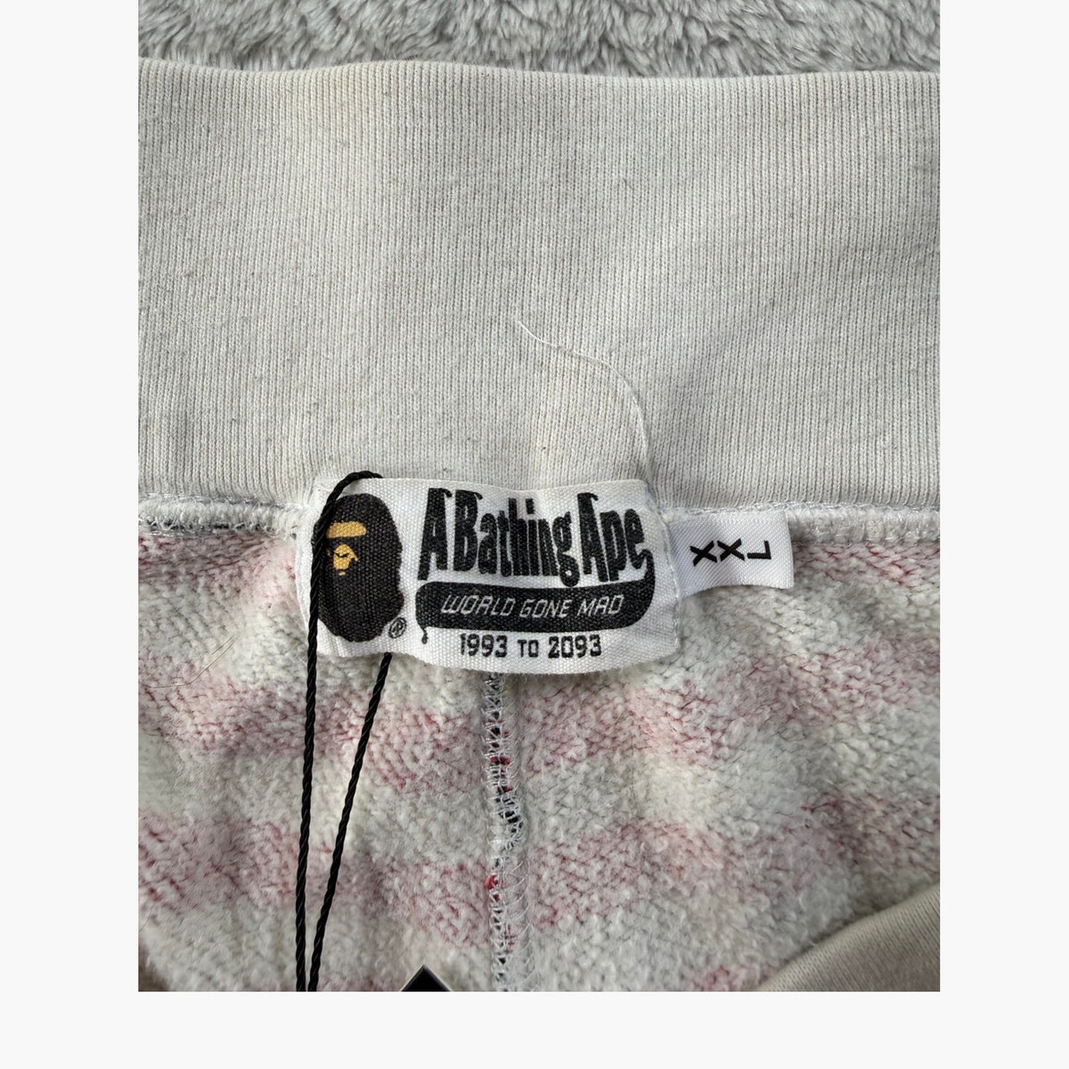 BAPE White Candy Cane Shorts