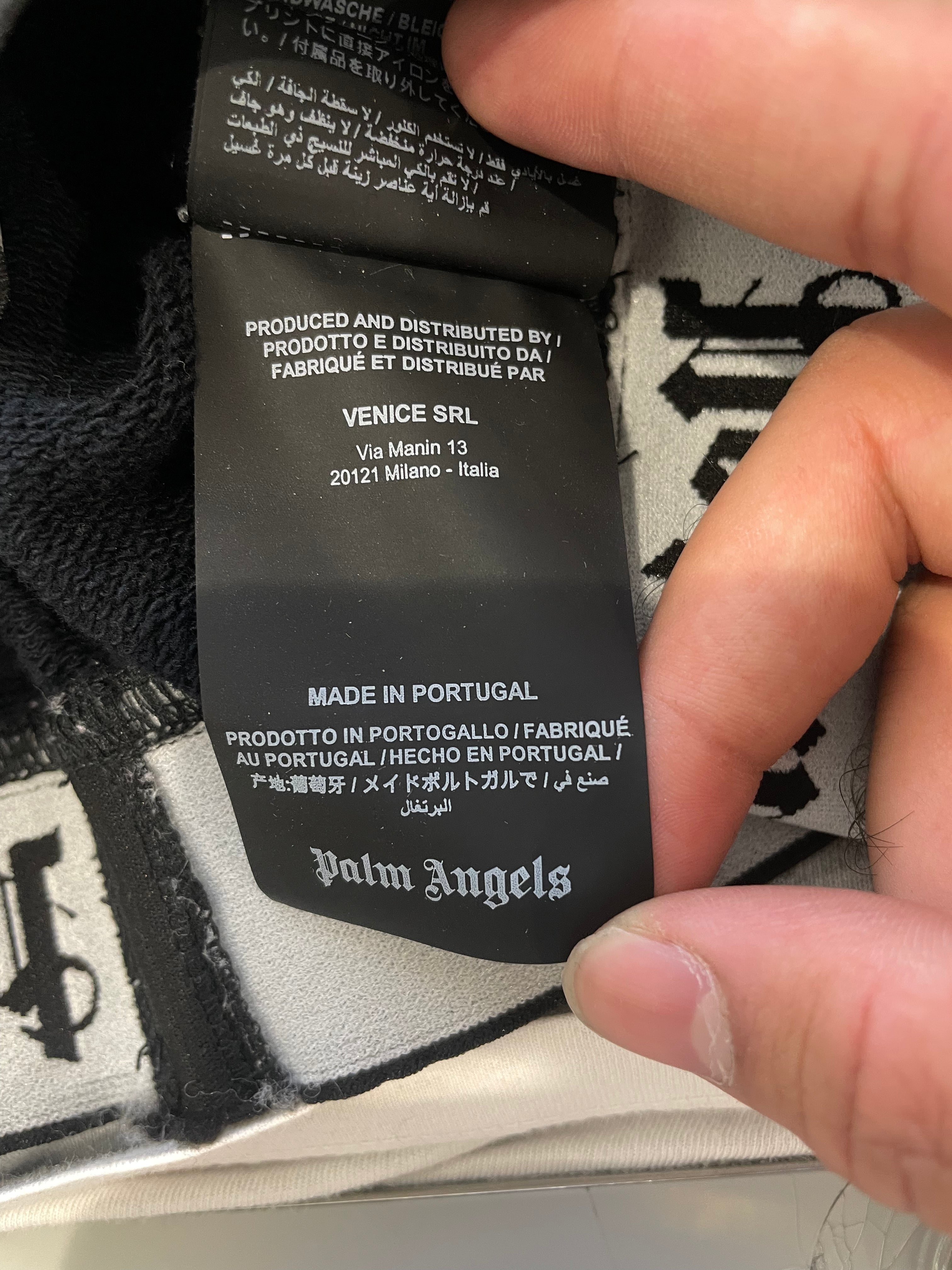 Palm Angels Black Purple Cropped Hoodie