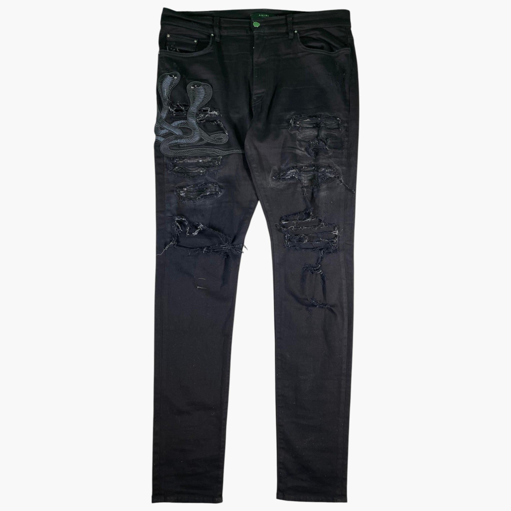 Amiri Cobra (Zipper) Black Jeans