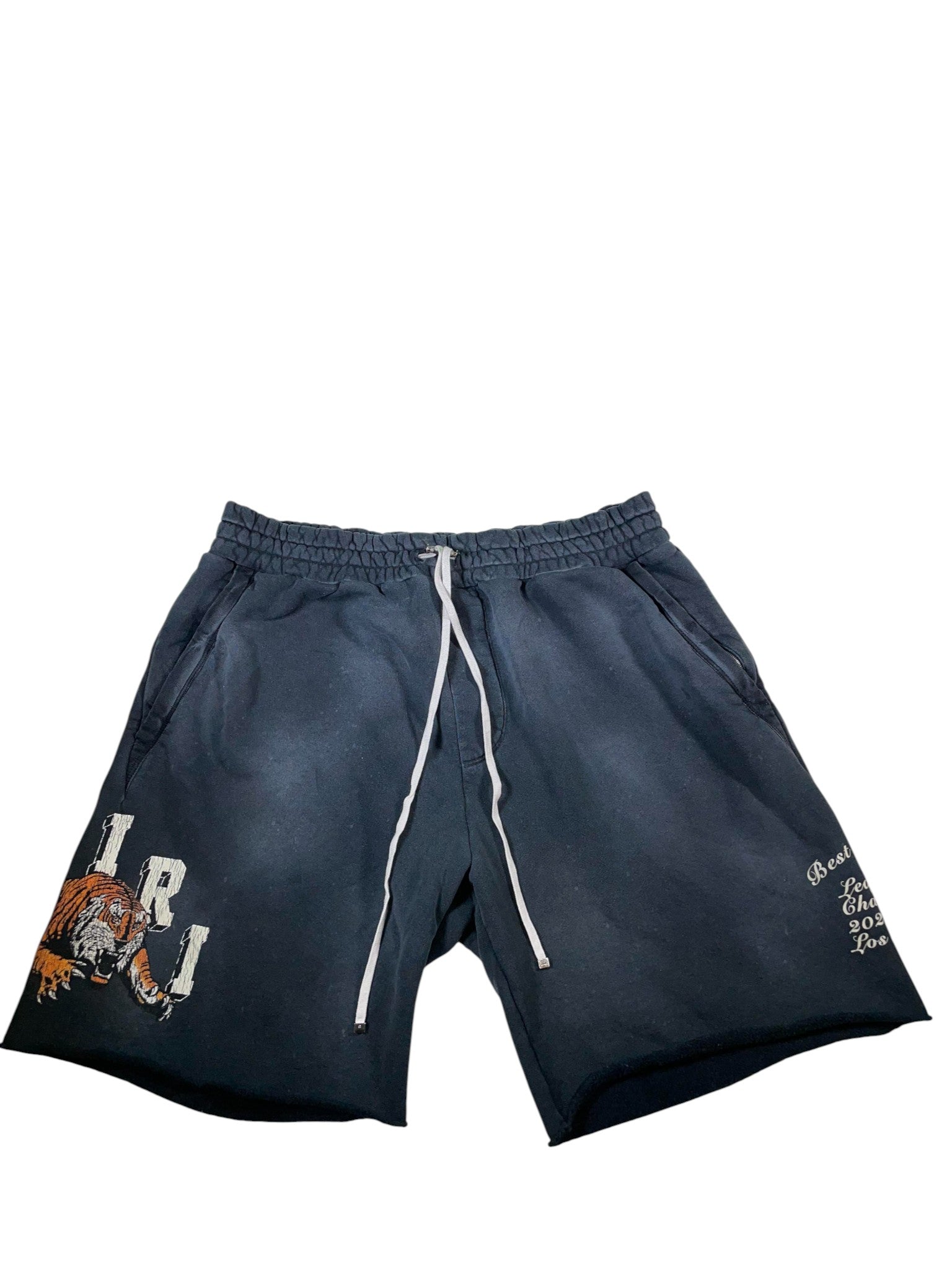 Amiri Tiger Varsity Black Shorts