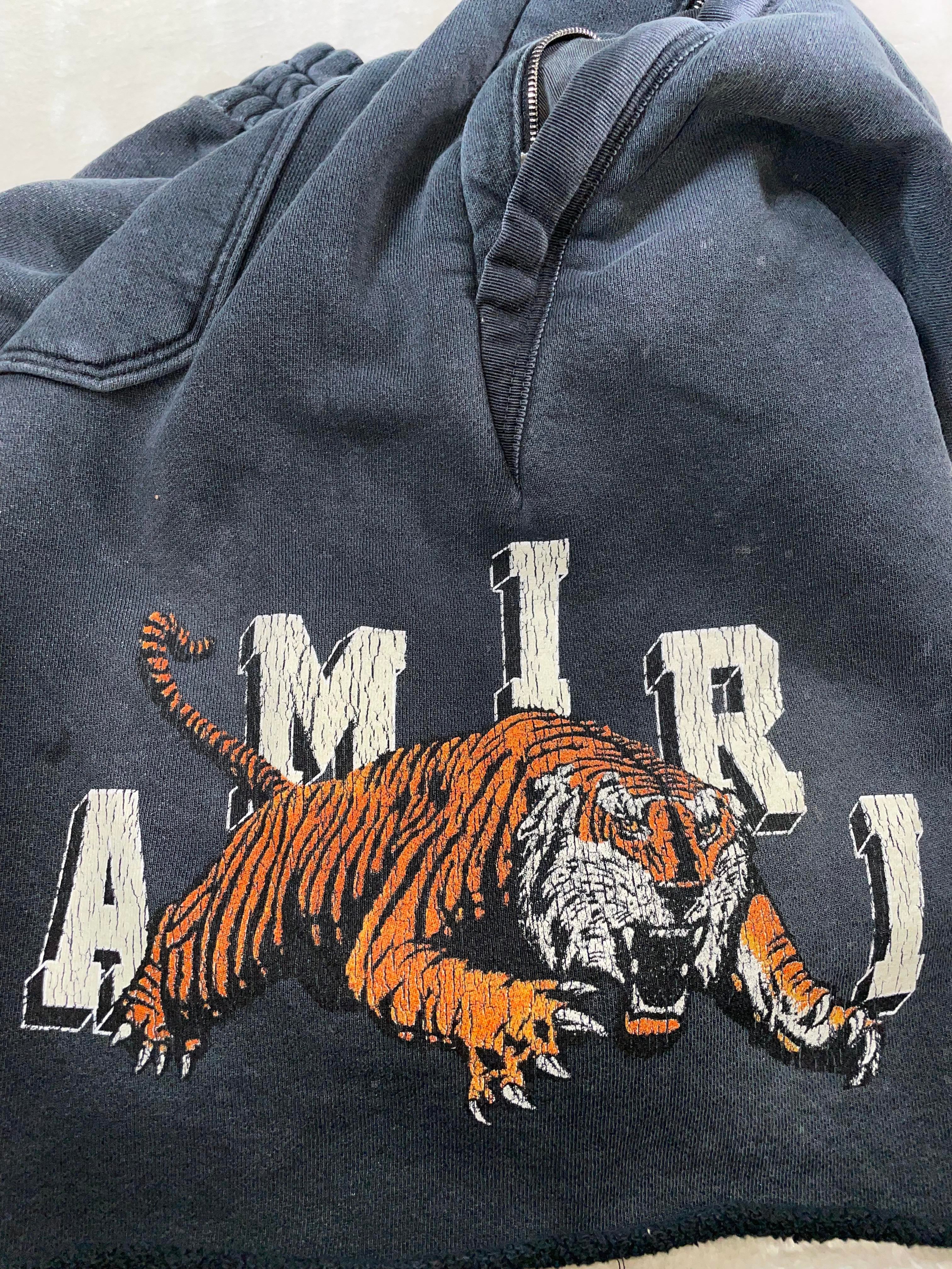 Amiri Tiger Varsity Black Shorts