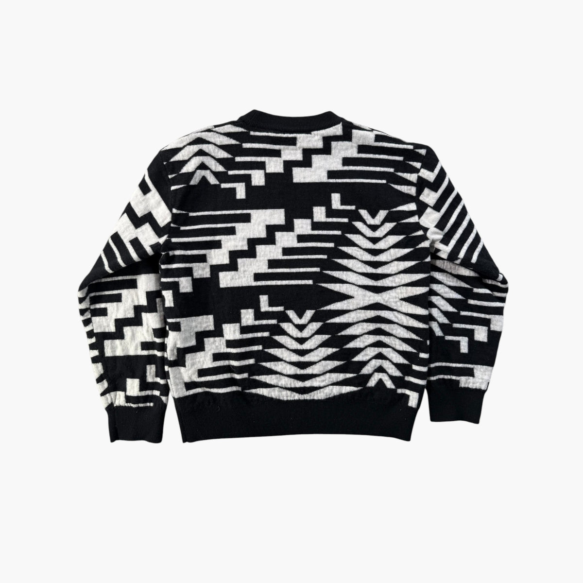 Louis Vuitton Red & Blue Logo Black Sweater