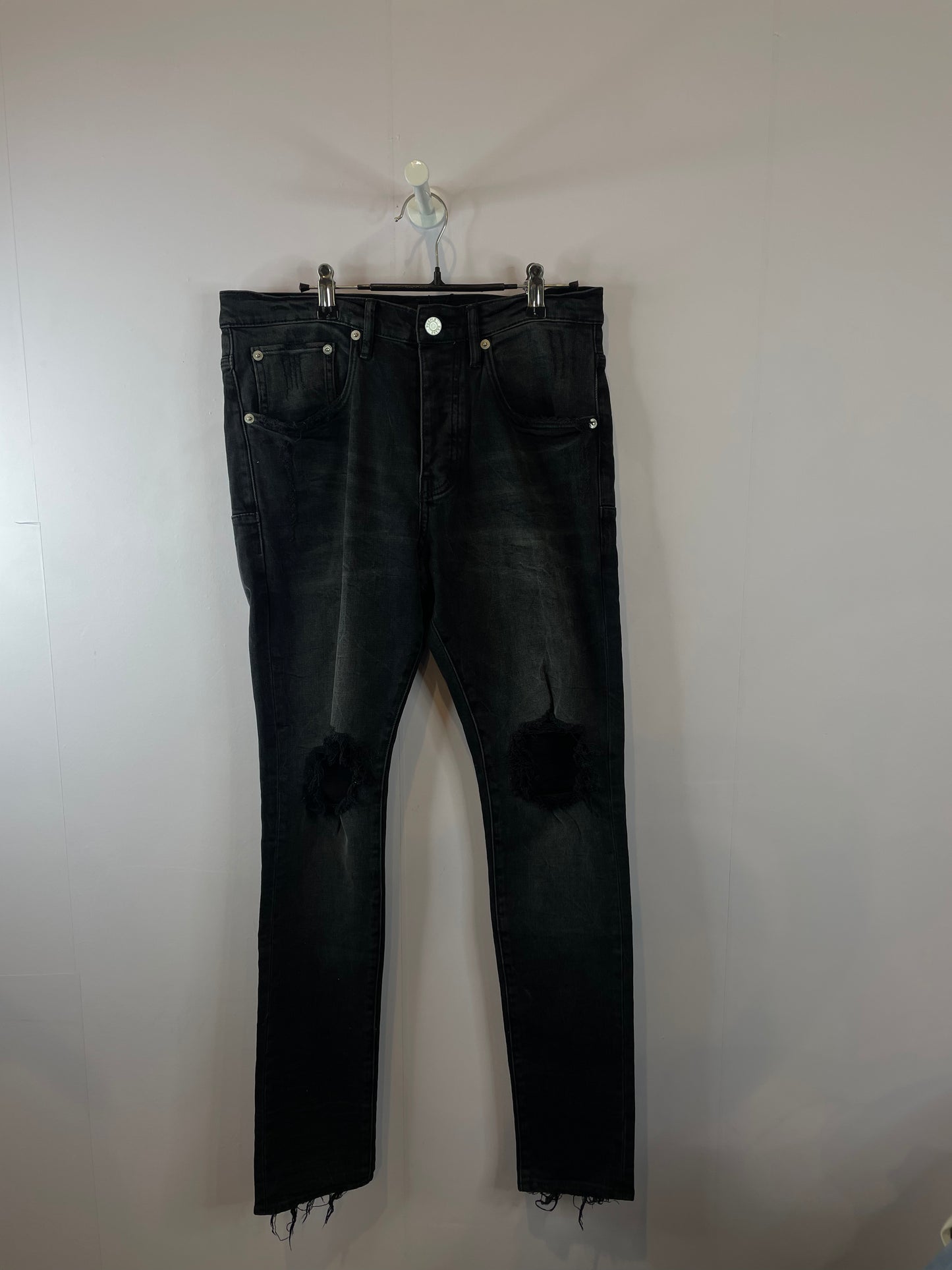 Purple Brand Black Ripped Jeans