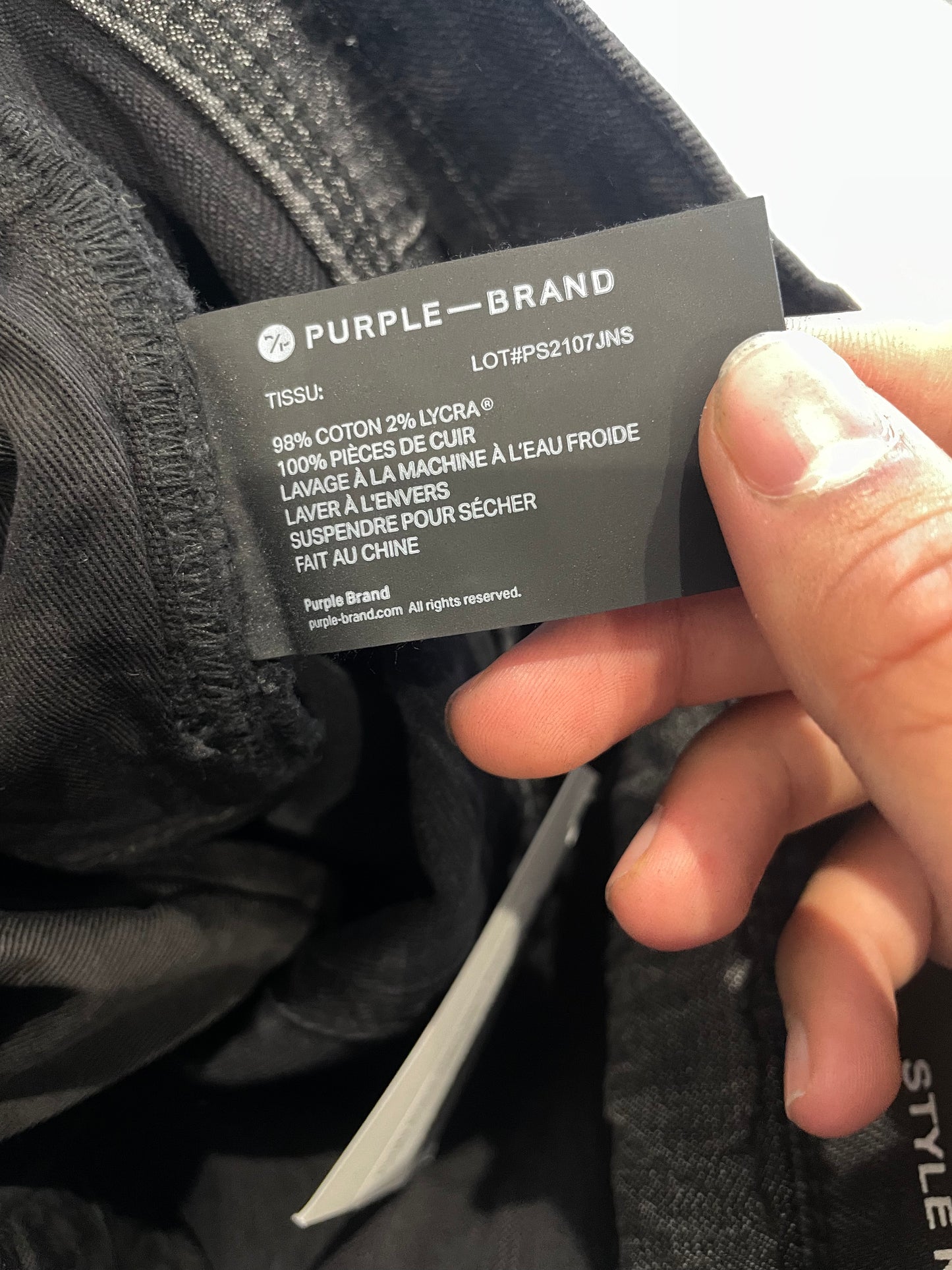 Purple Brand Black Ripped Jeans