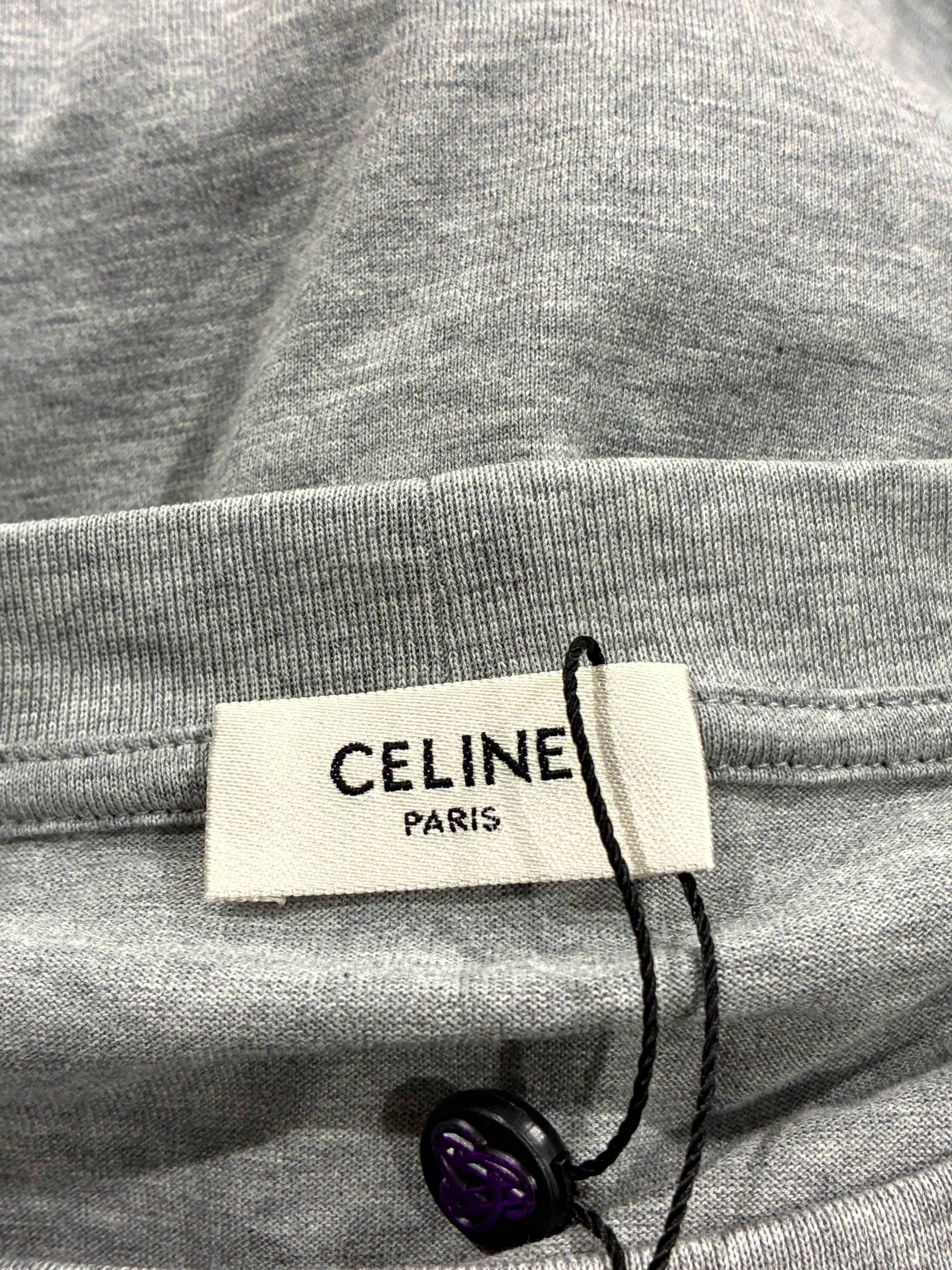 Celine American Flag Grey Tee