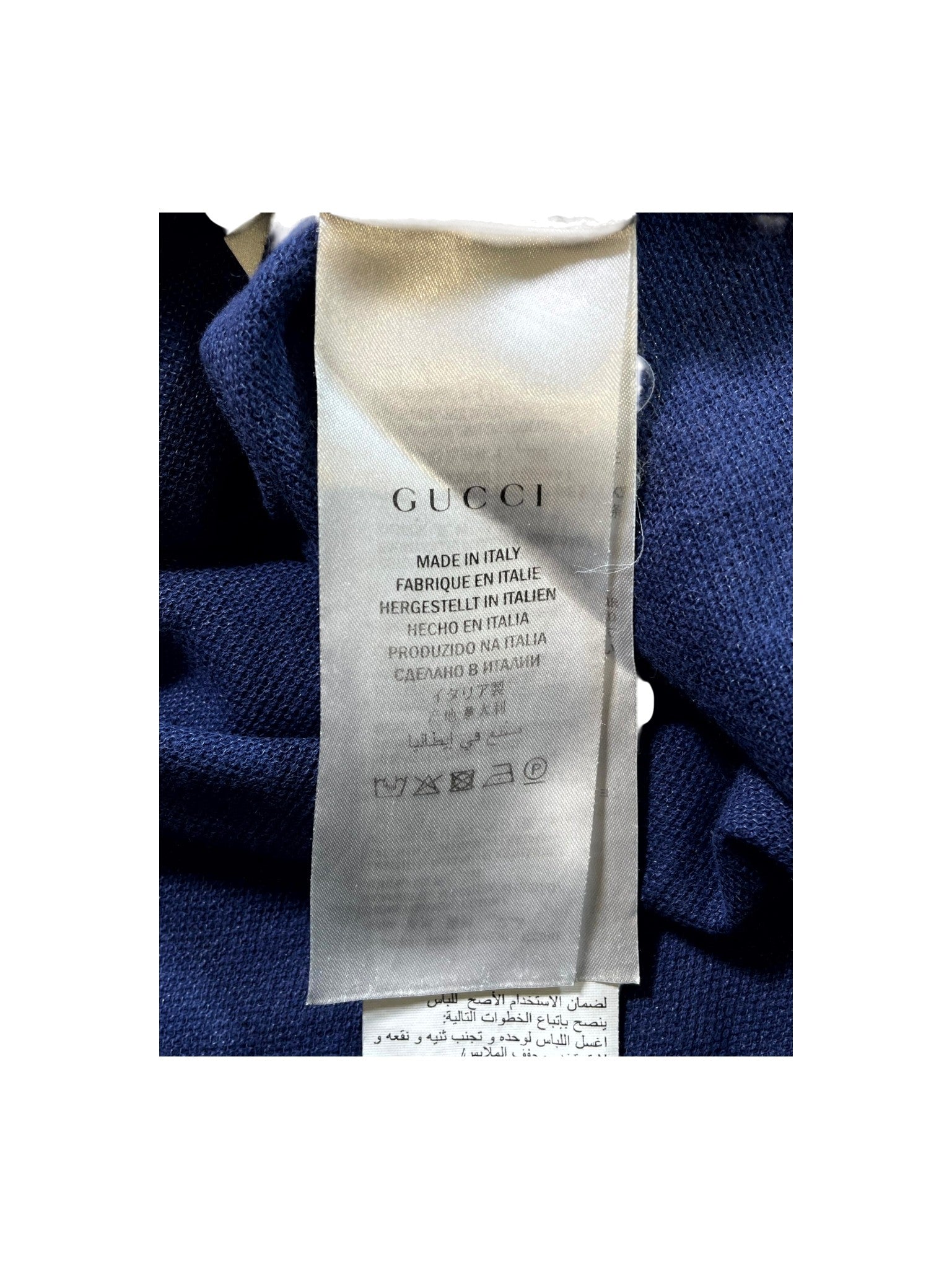 Gucci Shoulder Logo Navy, Cream & Red Polo Shirt