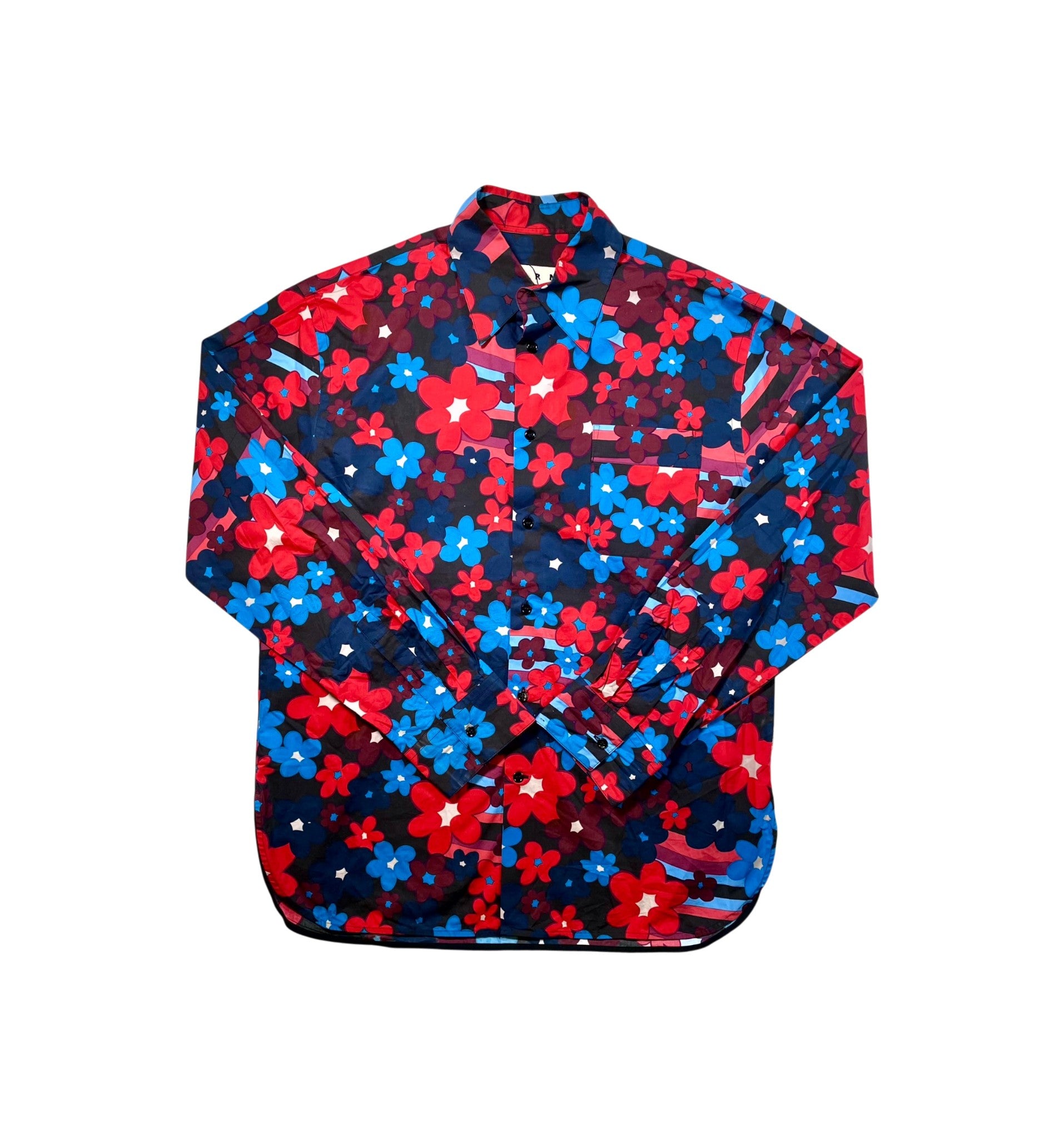Marni Button Up Blue & Red Shirt