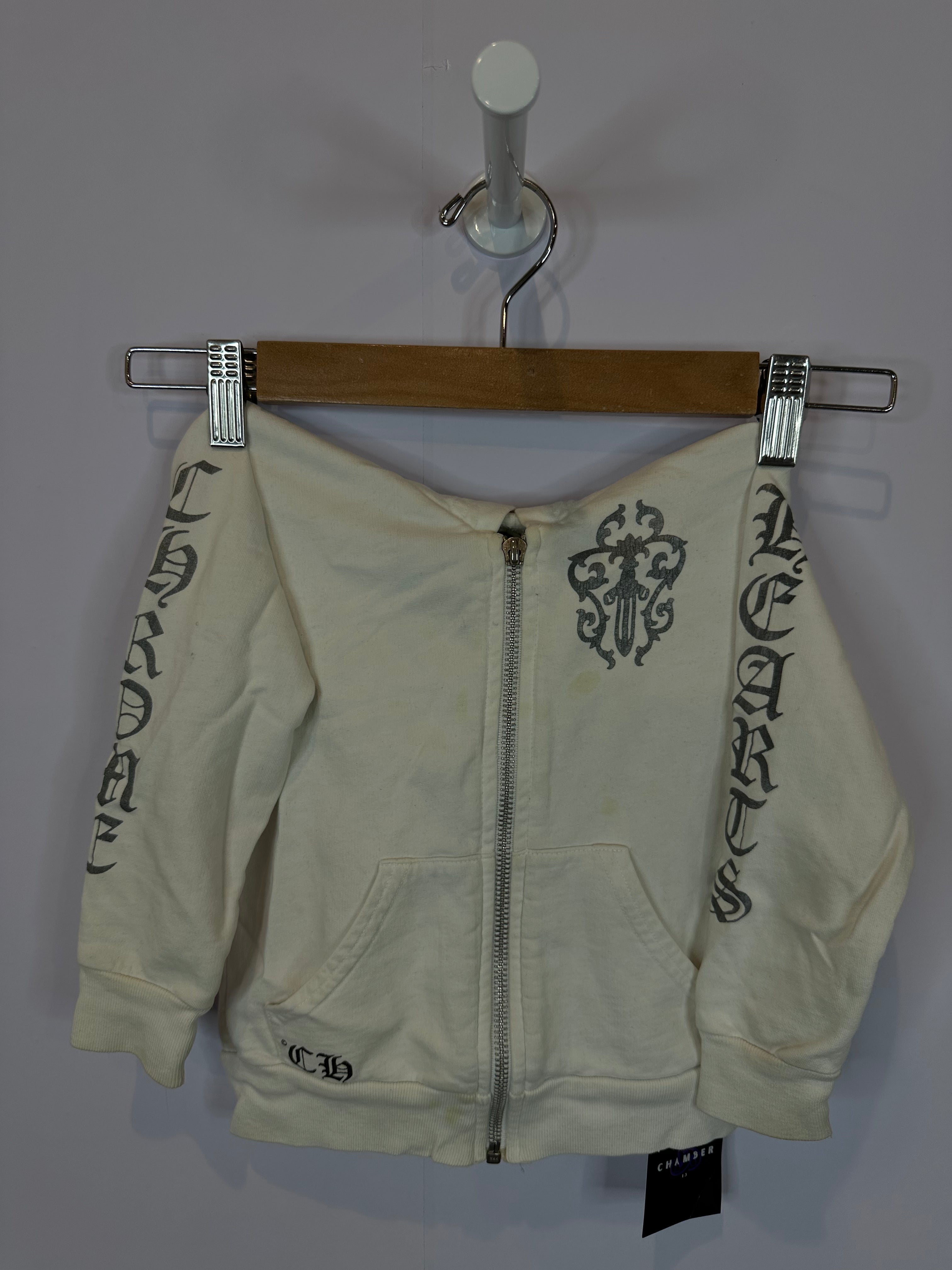 Chrome Hearts White Grey Dagger Zip Up Used 2T