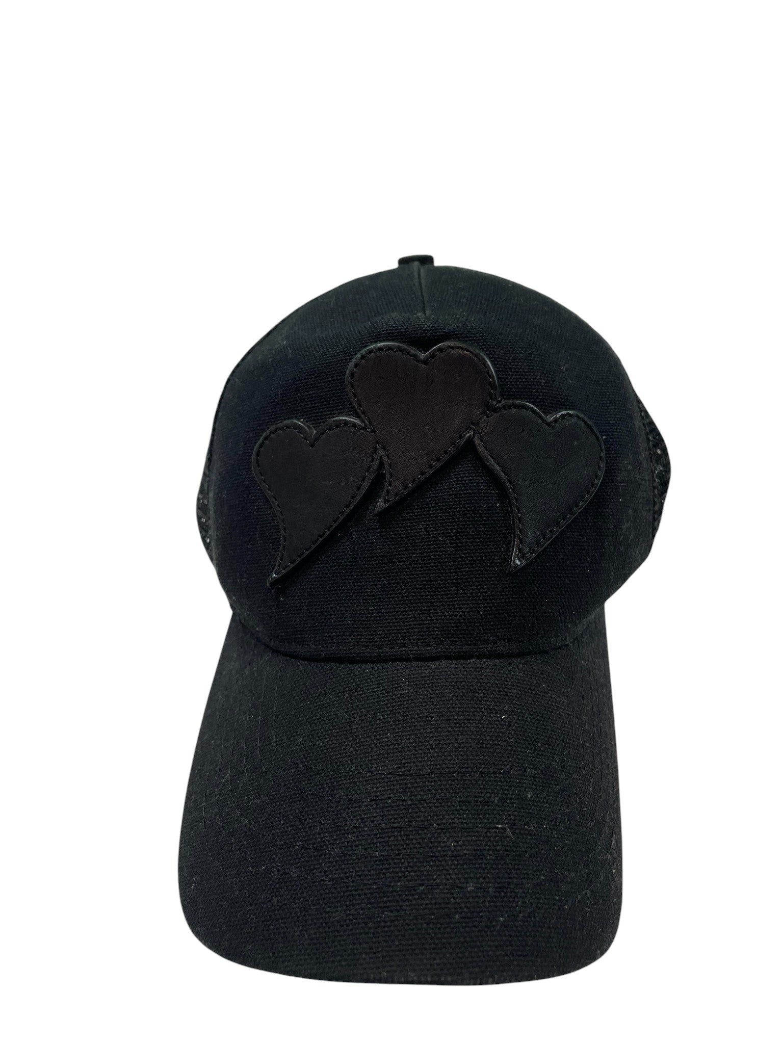 Amiri 3 Heart Black Trucker Hat