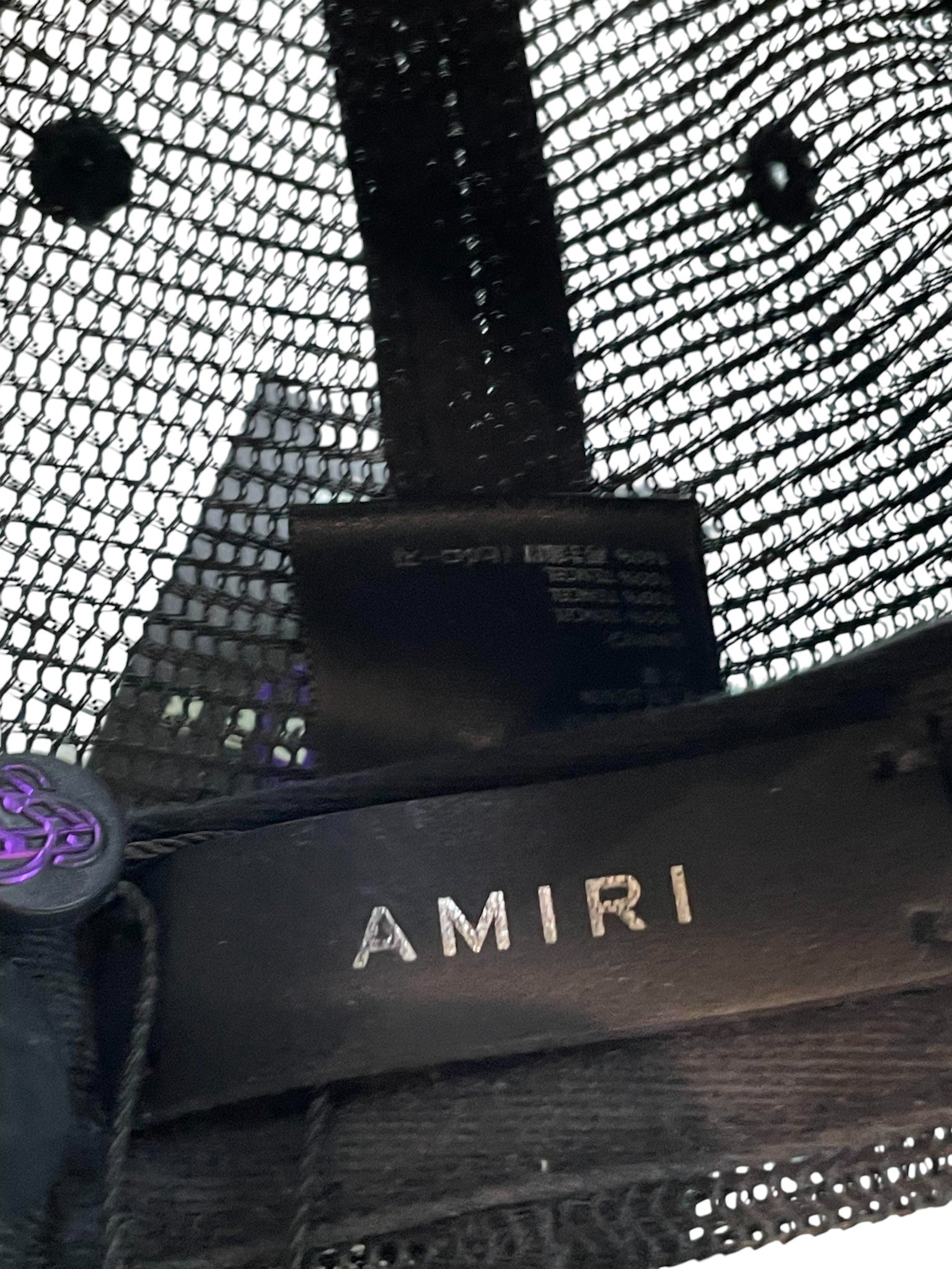 Amiri 3 Heart Black Trucker Hat